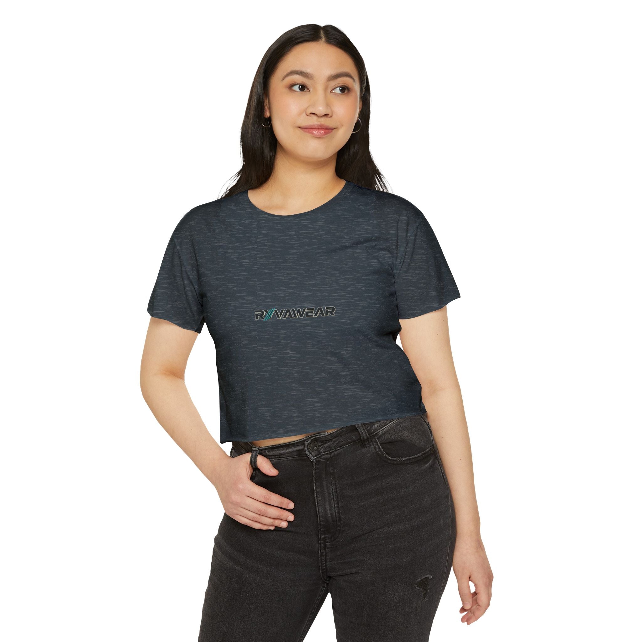 Crop Top - Minimal 'RYVAWEAR' Festival Logo Crop Top for Women