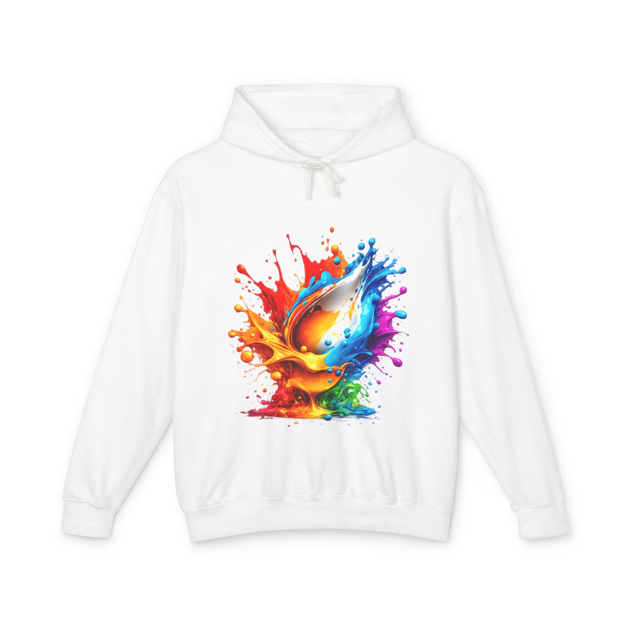 Color Splash Dove Hoodie — Vibrant Watercolor Peace Dove Pullover