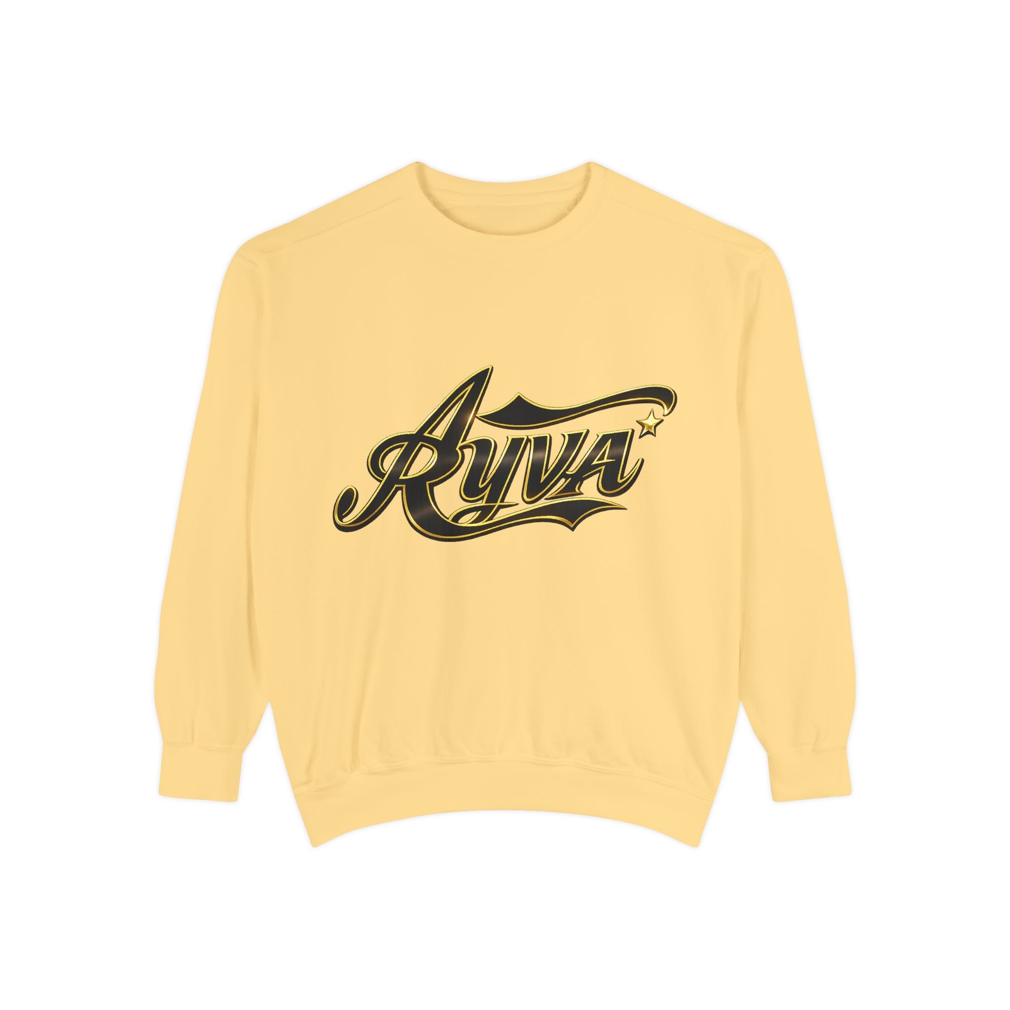 Riva Script Logo Sweatshirt — Vintage Gold Graphic Crewneck