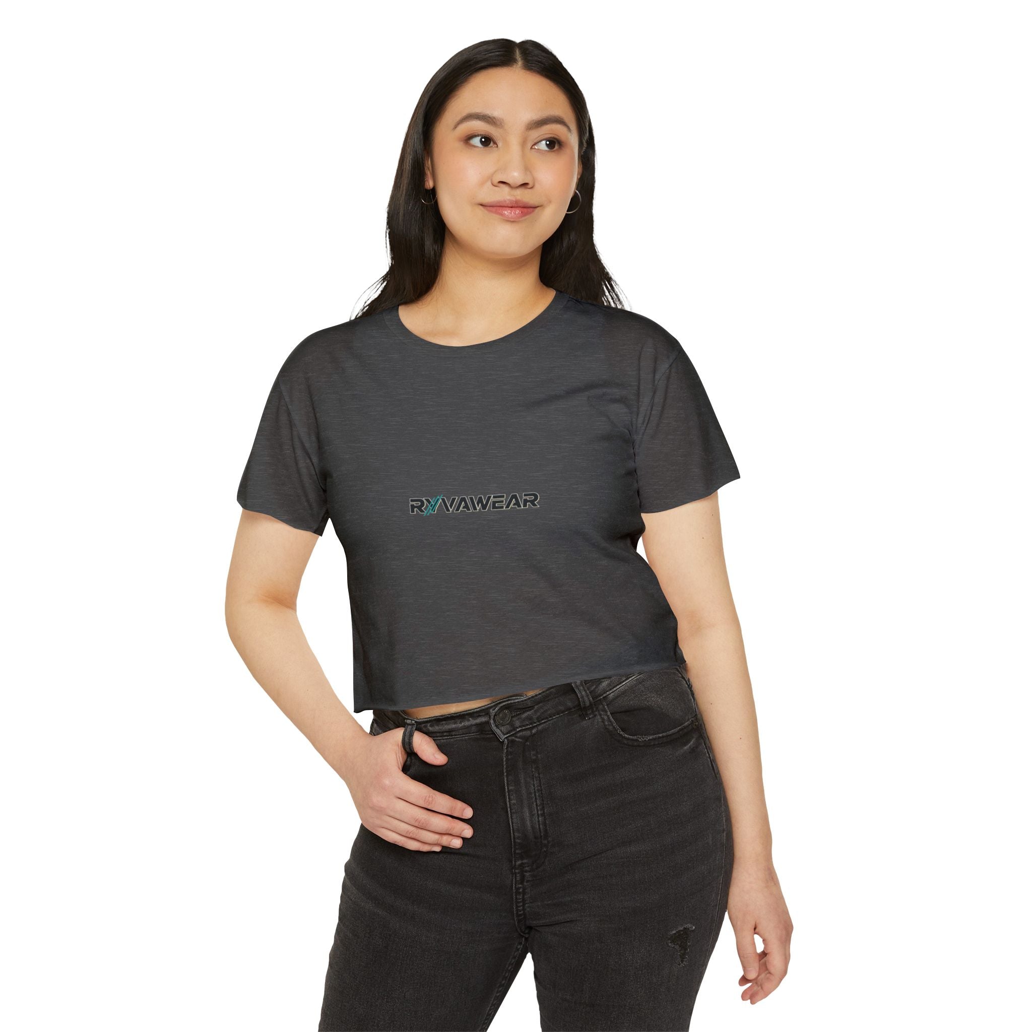 Crop Top - Minimal 'RYVAWEAR' Festival Logo Crop Top for Women