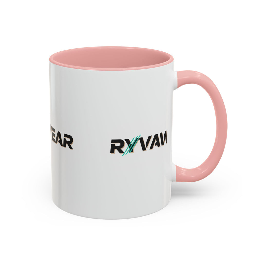 RyvaWear Logo Accent Coffee Mug — Black-Trim Ceramic Coffee Cup (11/15oz)