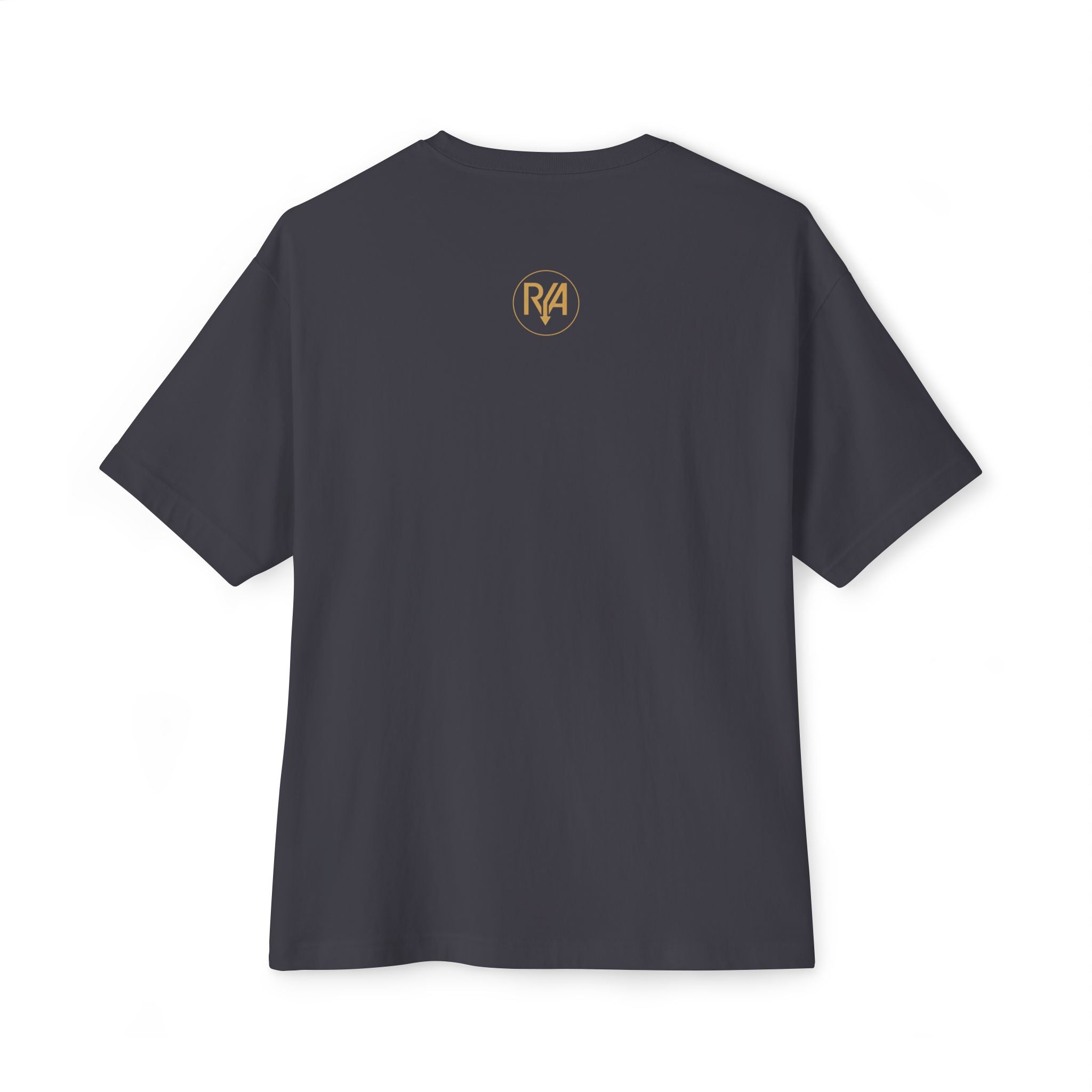 Boxy Tee — Minimal Gold "R/A" Logo Chest & Upper Back