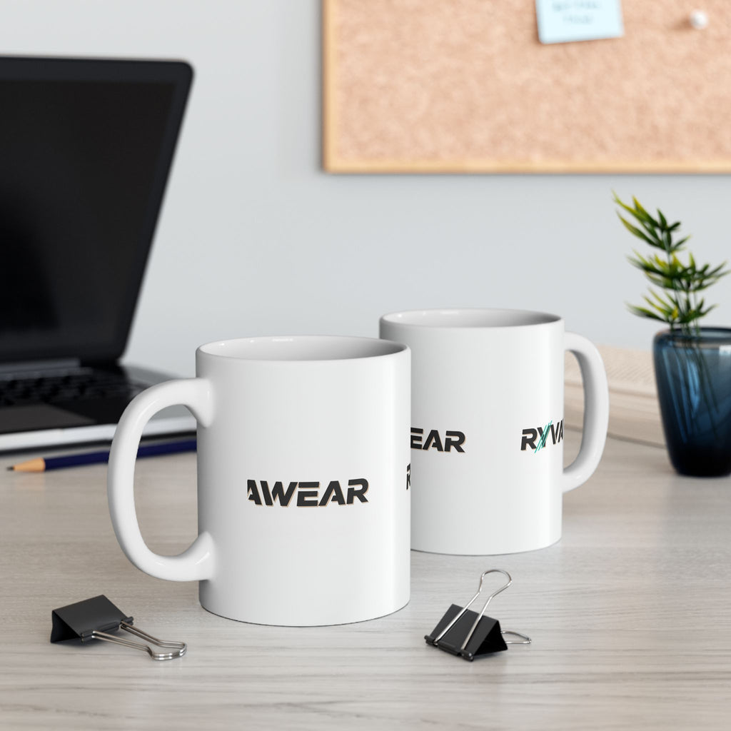 RVVAWEAR Logo Ceramic Mug — Branded Coffee Cup (11oz & 15oz)