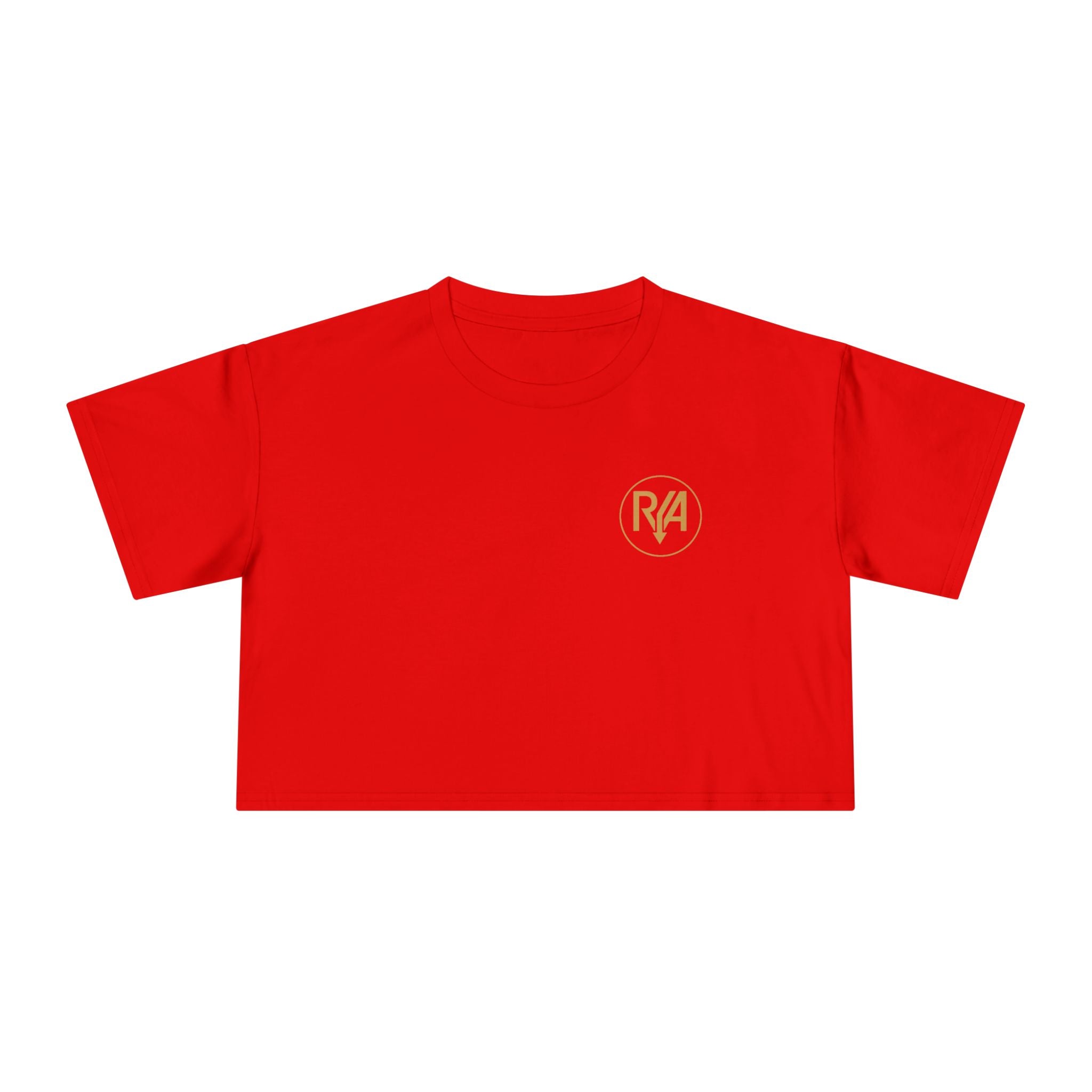 Crop Tee — Minimal Gold R/A Logo Women's Cropped T-Shirt