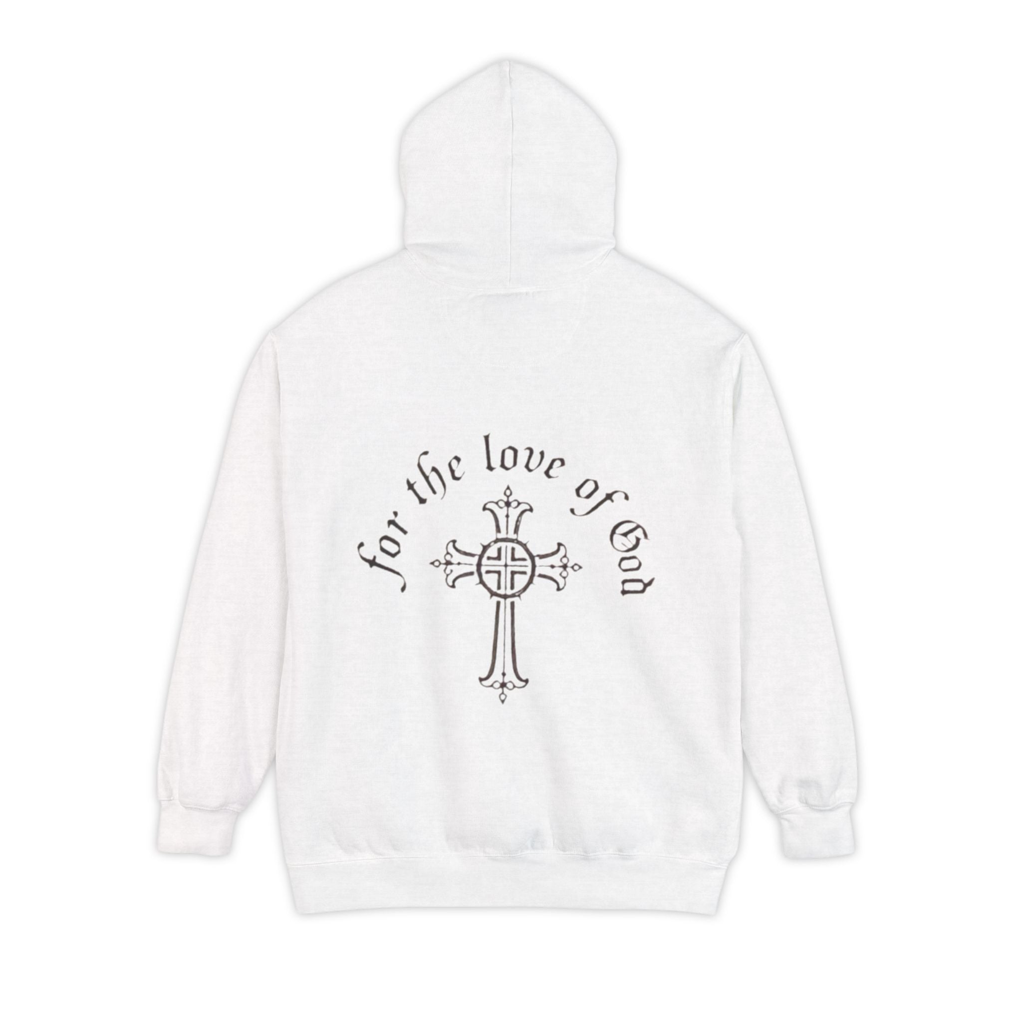 Christian Cross Hoodie — "For the Love of God" Religious Graphic Hoodie