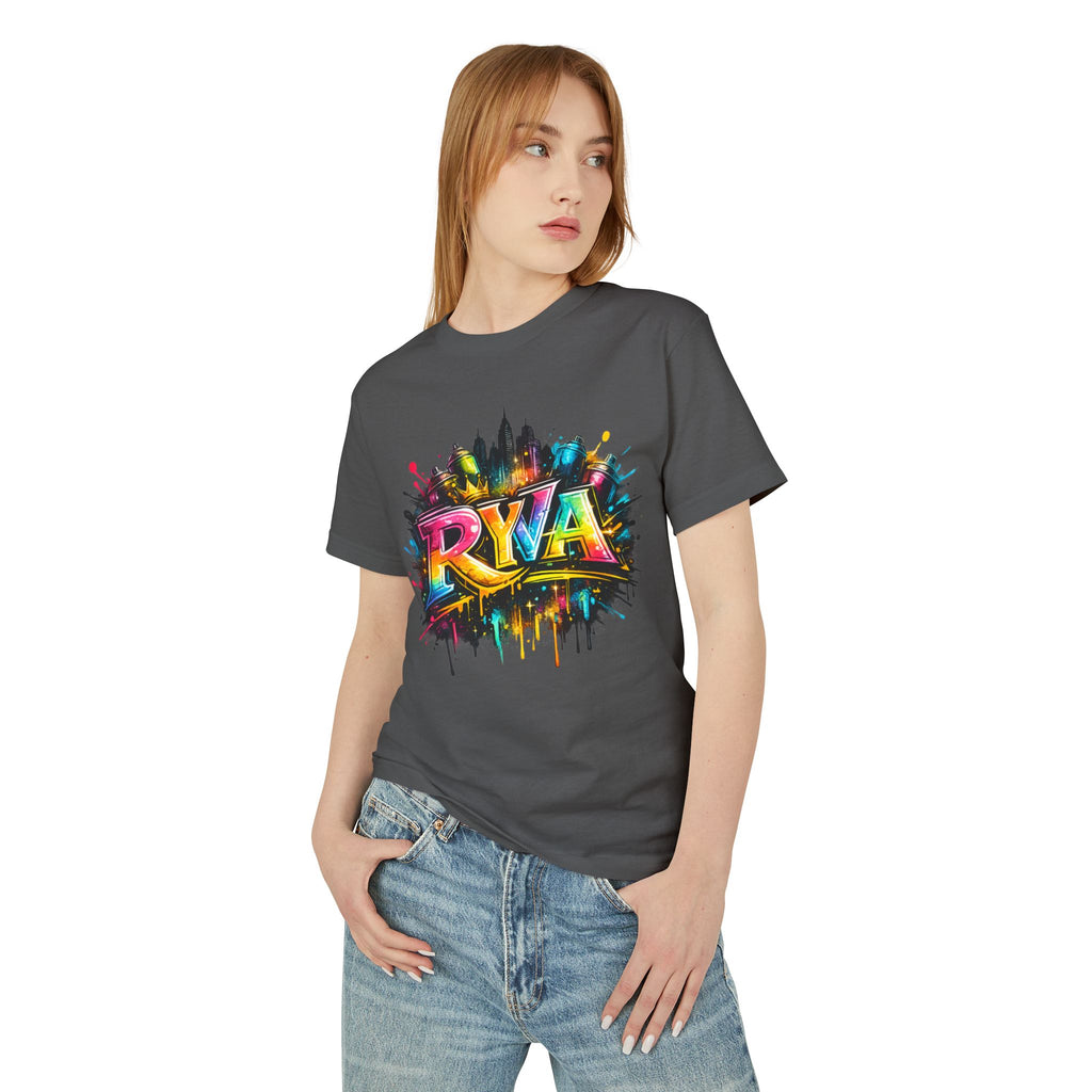 RYA Graffiti Skyline Tee — Colorful Urban Street Art T-Shirt