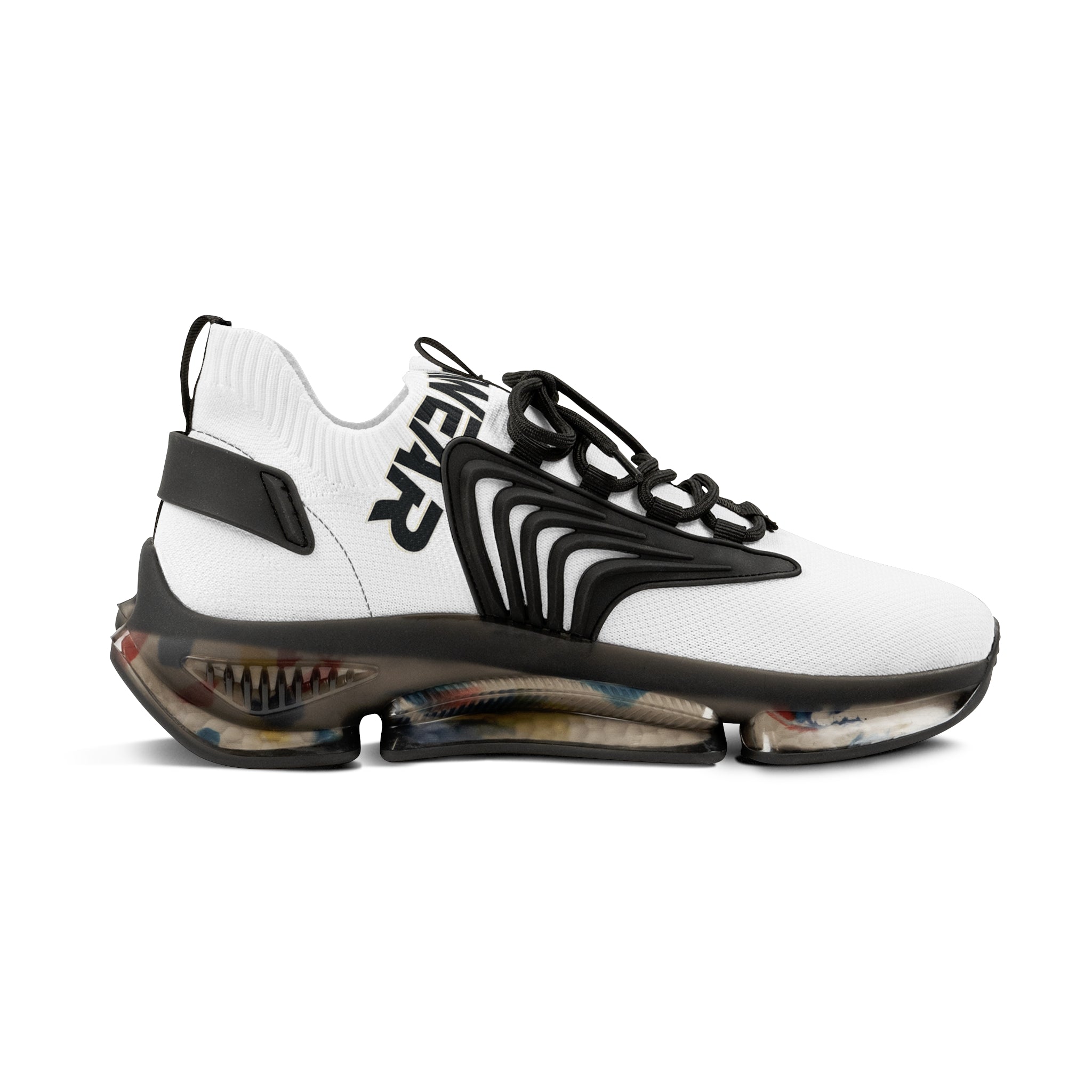 Men's White Mesh Sneakers — Lightweight Athletic Shoes with ‘WAVER’ Accent