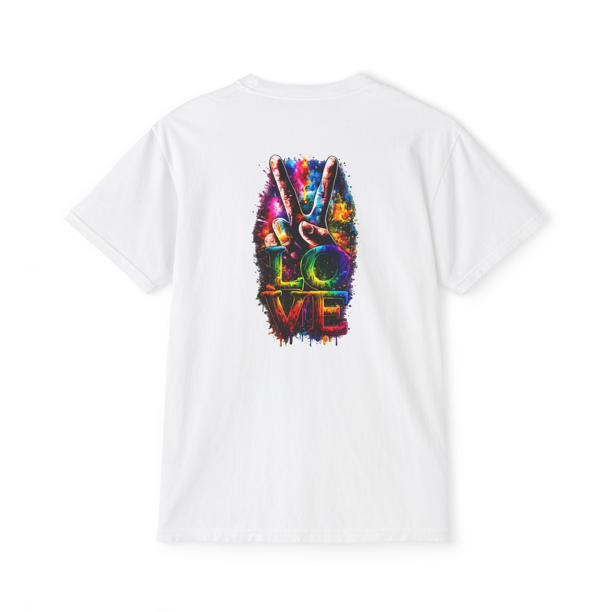Peace & Love Pocket T-Shirt — Tie-Dye Peace Sign Graphic Tee