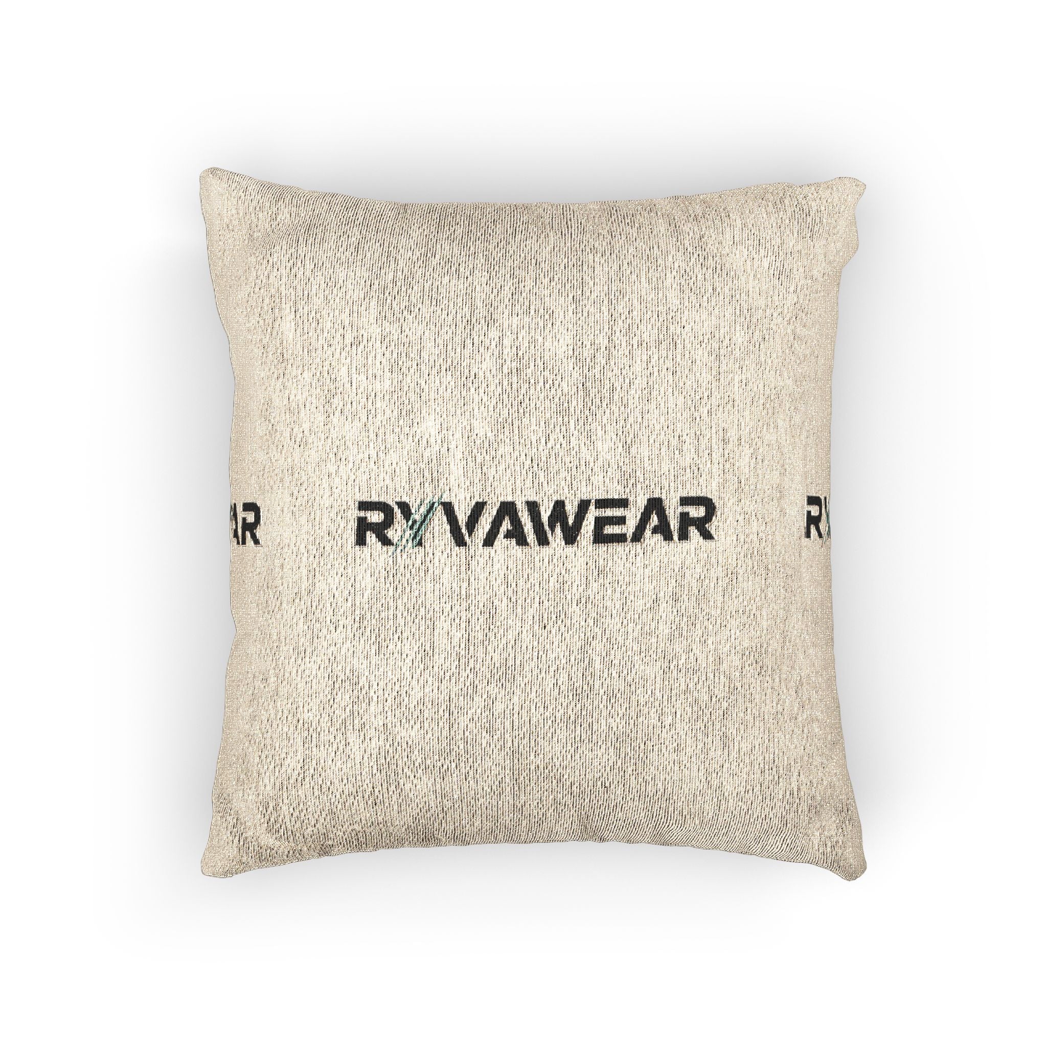 Woven Pillow — Neutral Text Accent Throw Pillow (RYANWEAR)