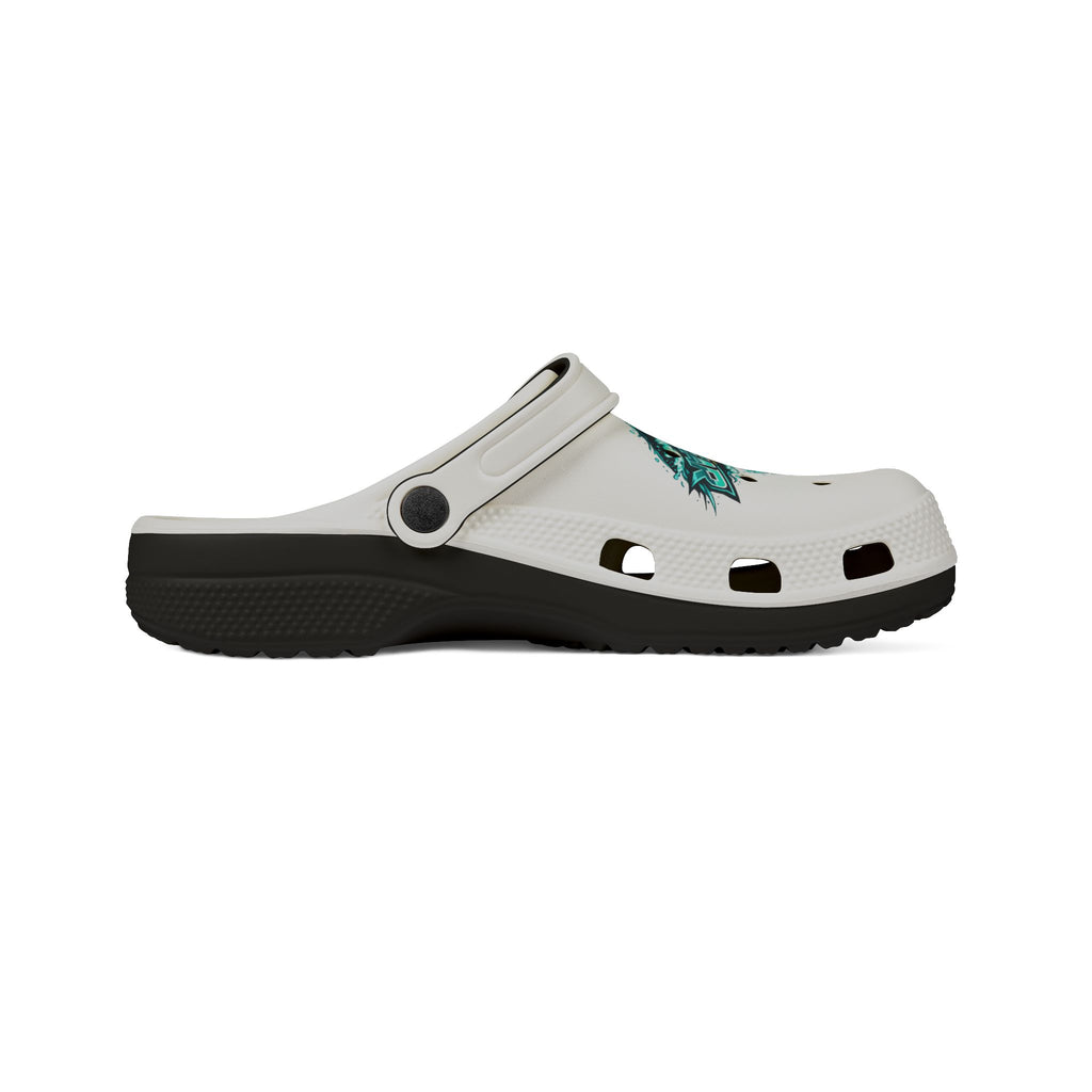Tropical Reef EVA Foam Clogs — Teal Ocean Graphic Slip-On Shoes
