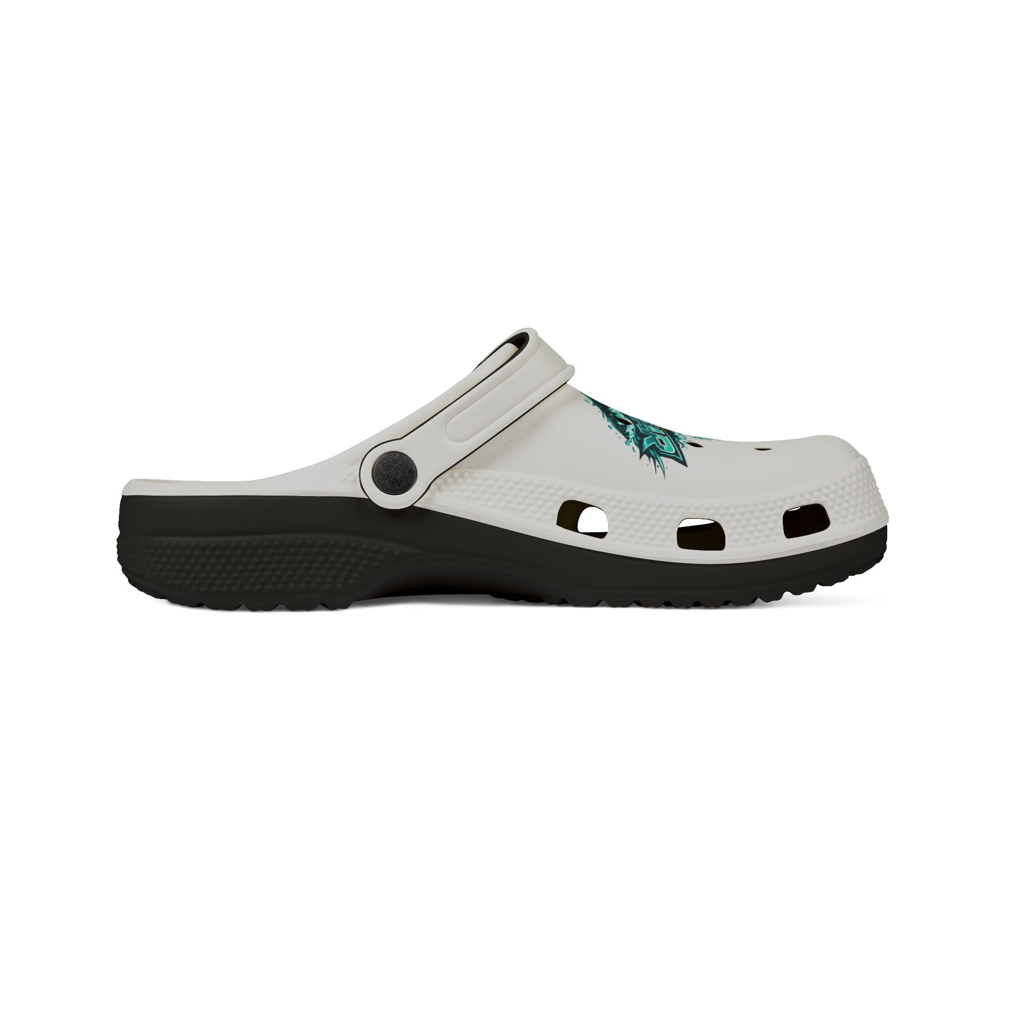 Tropical Reef EVA Foam Clogs — Teal Ocean Graphic Slip-On Shoes
