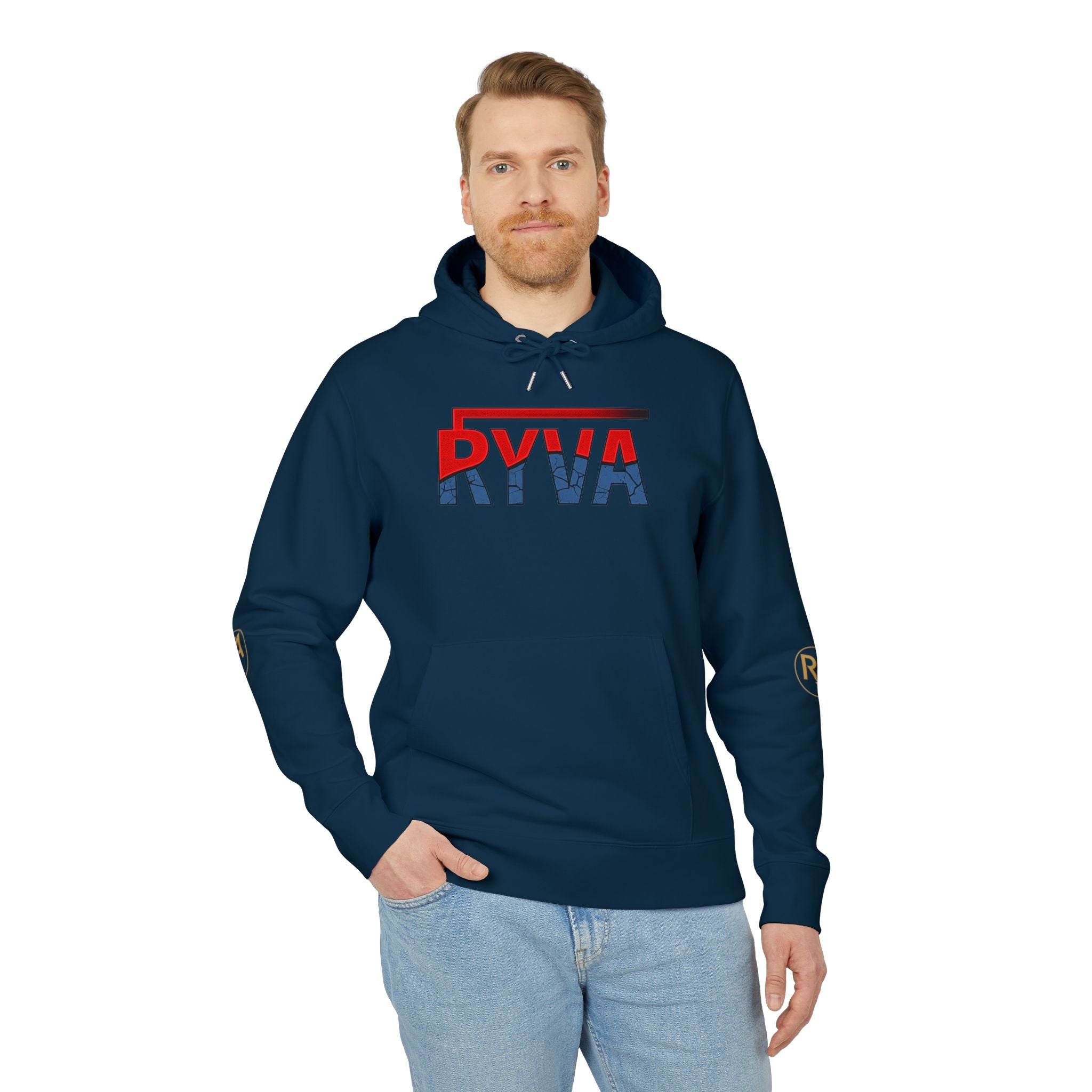 RYVA Flag Logo Hoodie — Patriotic Red White Blue Pullover