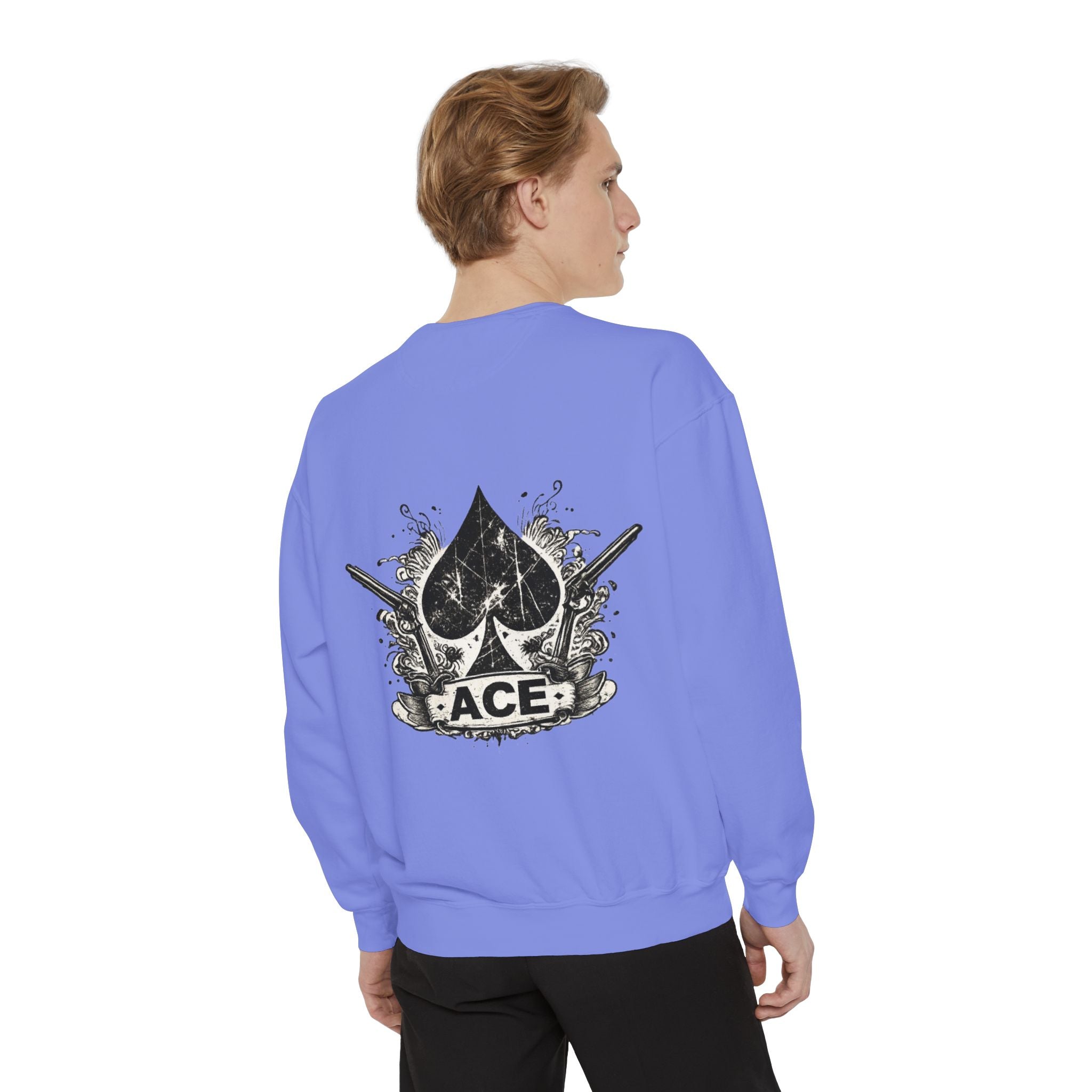 Ace Spade Sweatshirt — Vintage Distressed Card Graphic Crewneck