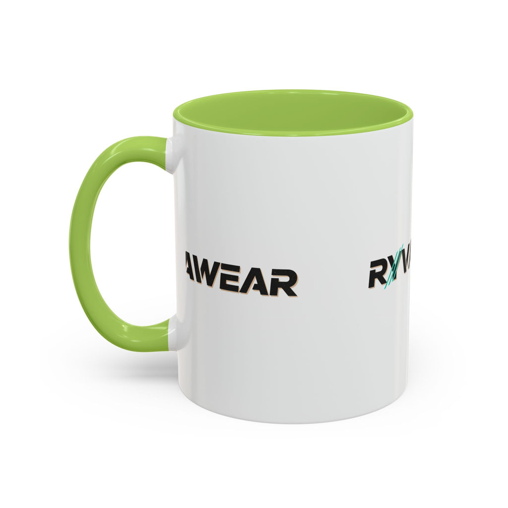 RyvaWear Logo Accent Coffee Mug — Black-Trim Ceramic Coffee Cup (11/15oz)