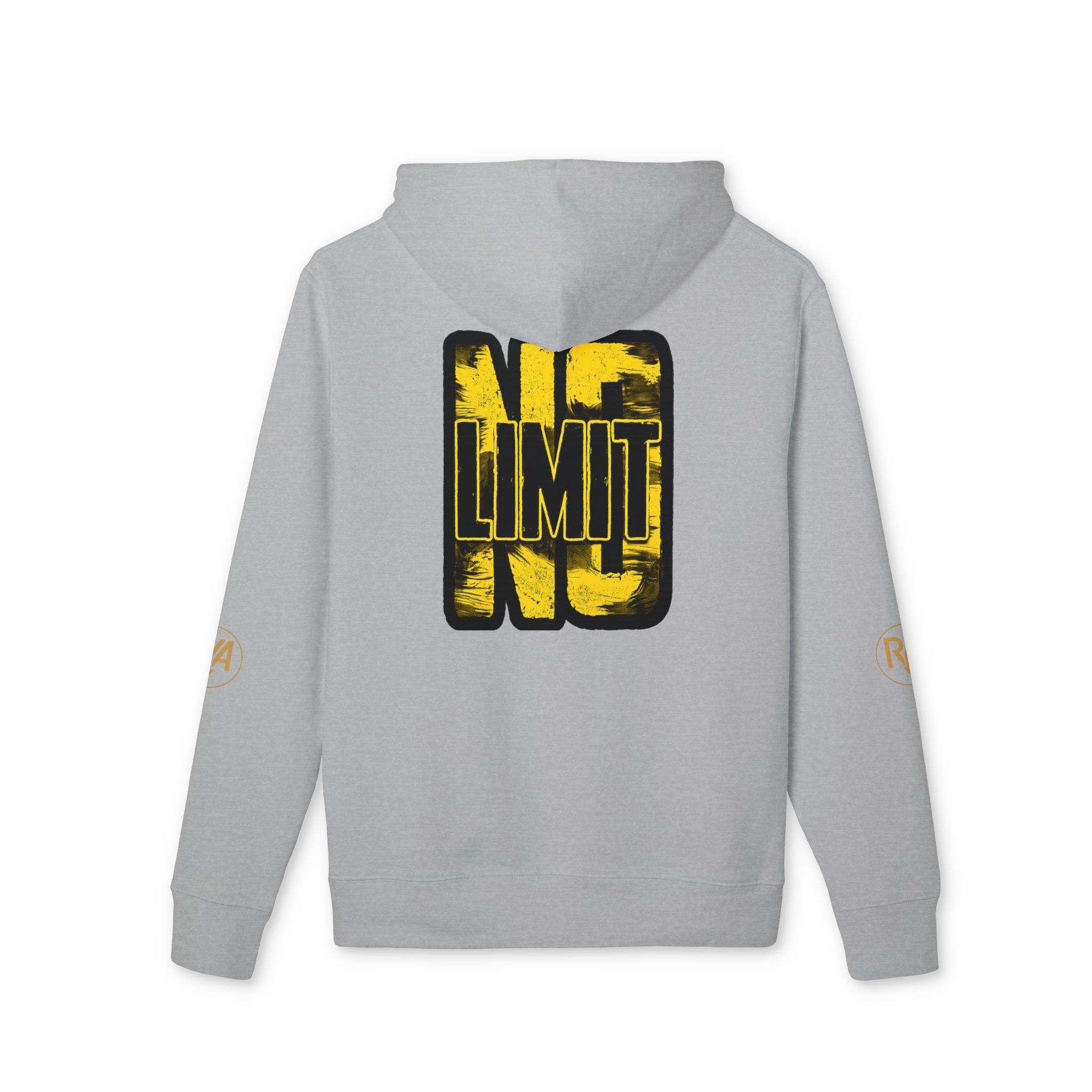No Limit Hoodie – Bold Streetwear Pullover with Yellow Distressed Back Graphic