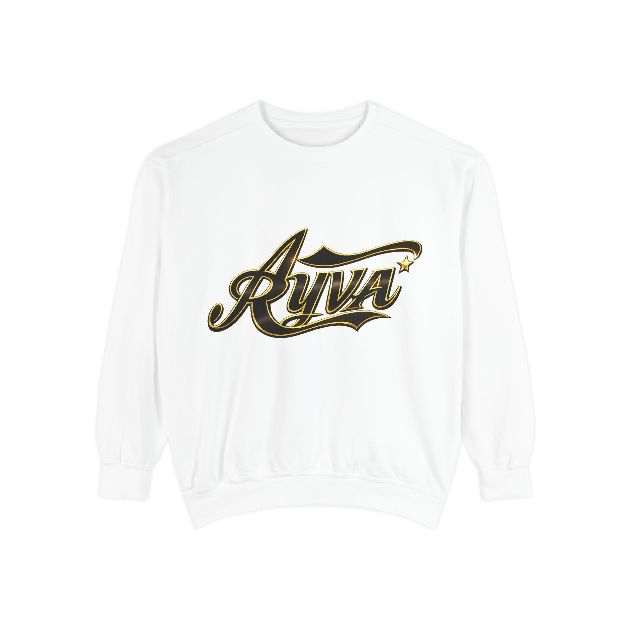 Riva Script Logo Sweatshirt — Vintage Gold Graphic Crewneck