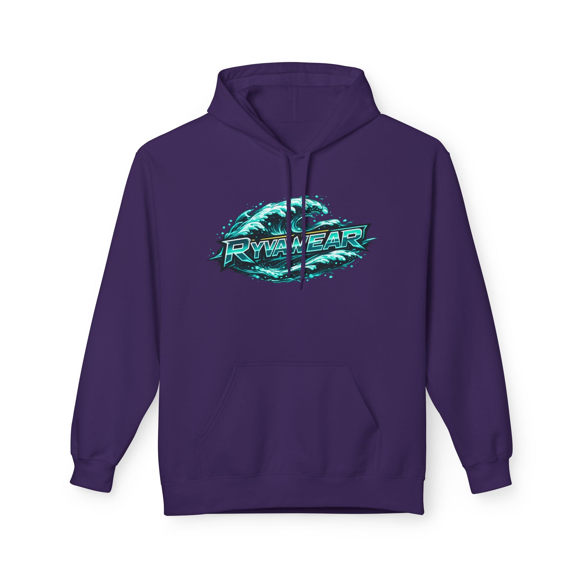 Hoodie — Retro Teal 'Rivestar' Surf Wave Logo Pullover
