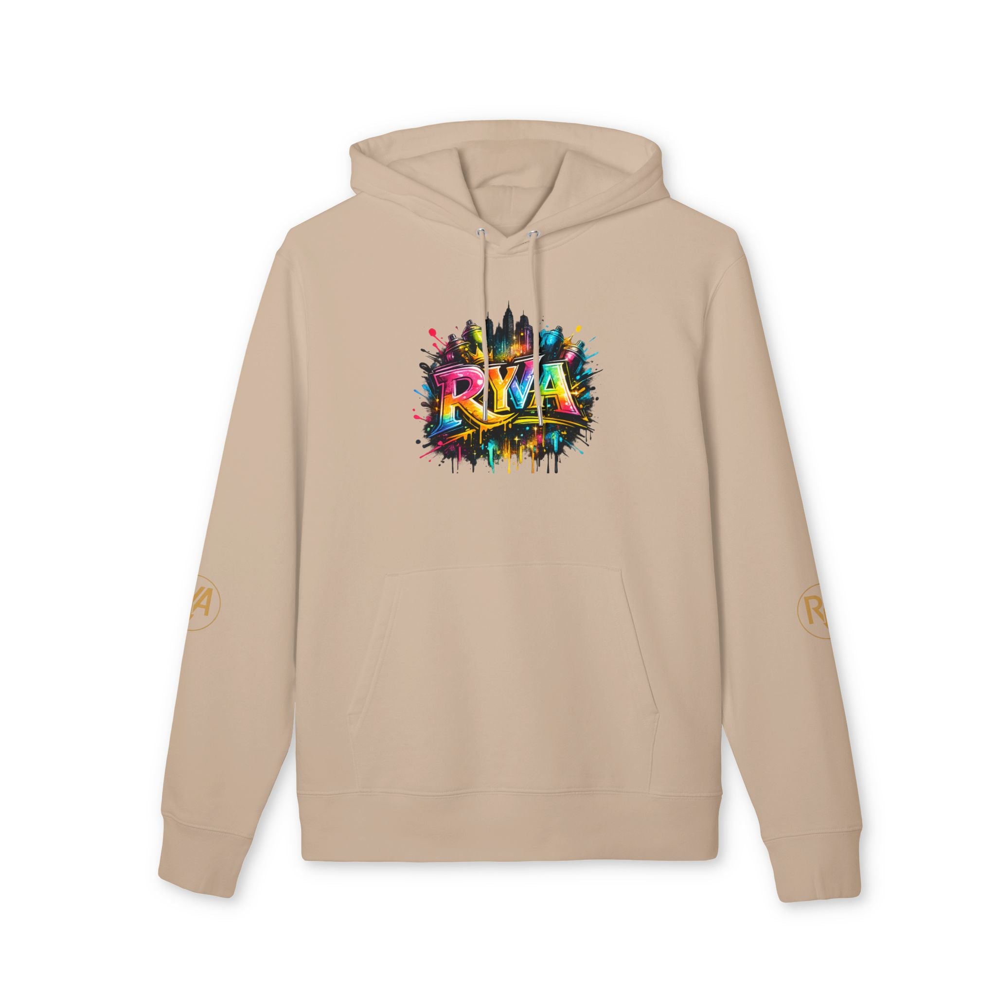 Color Splash RYA Hoodie — Graphic White Pullover with Vibrant Logo