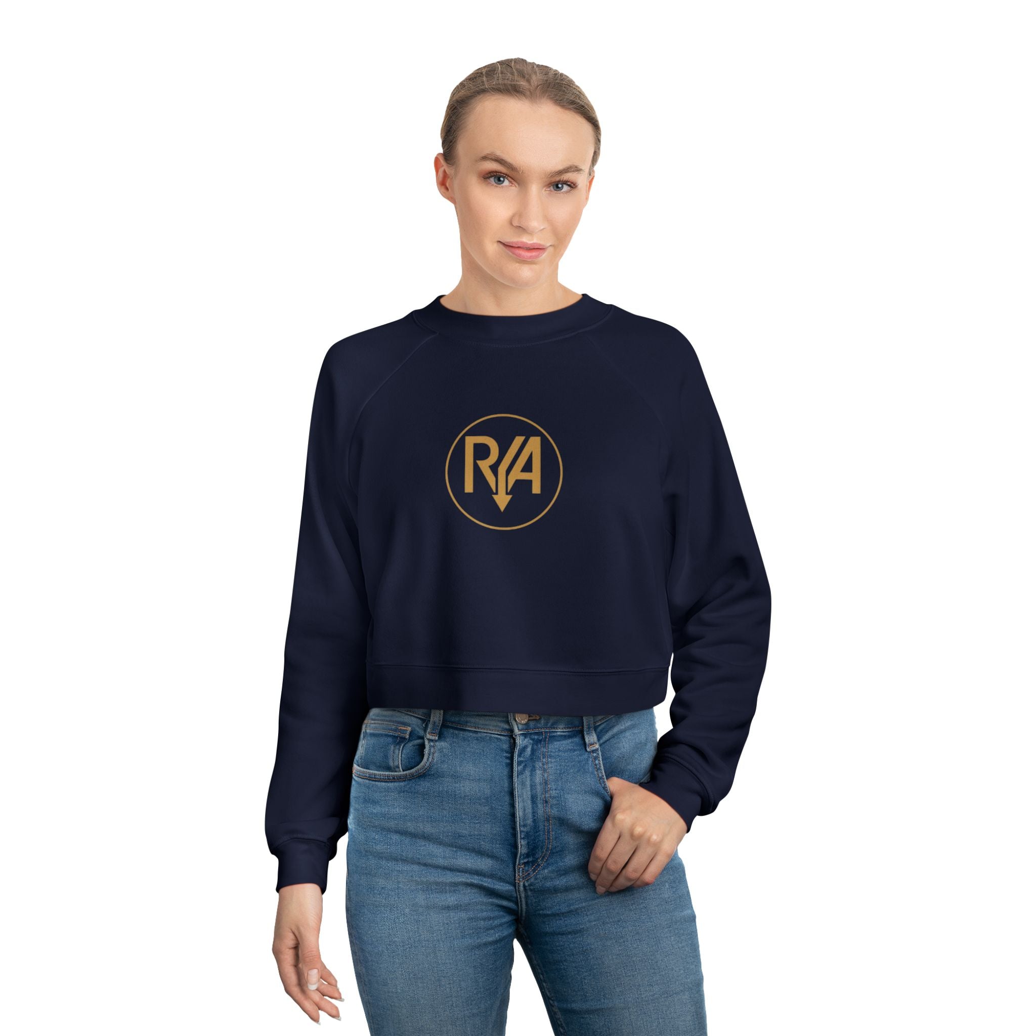 Cropped Pullover — Gold R/A Circle Logo Women's Fleece
