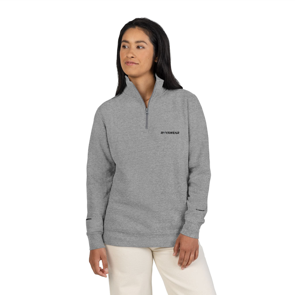 Embroidered Fleece Pullover – Minimal Logo Quarter-Zip Sweatshirt