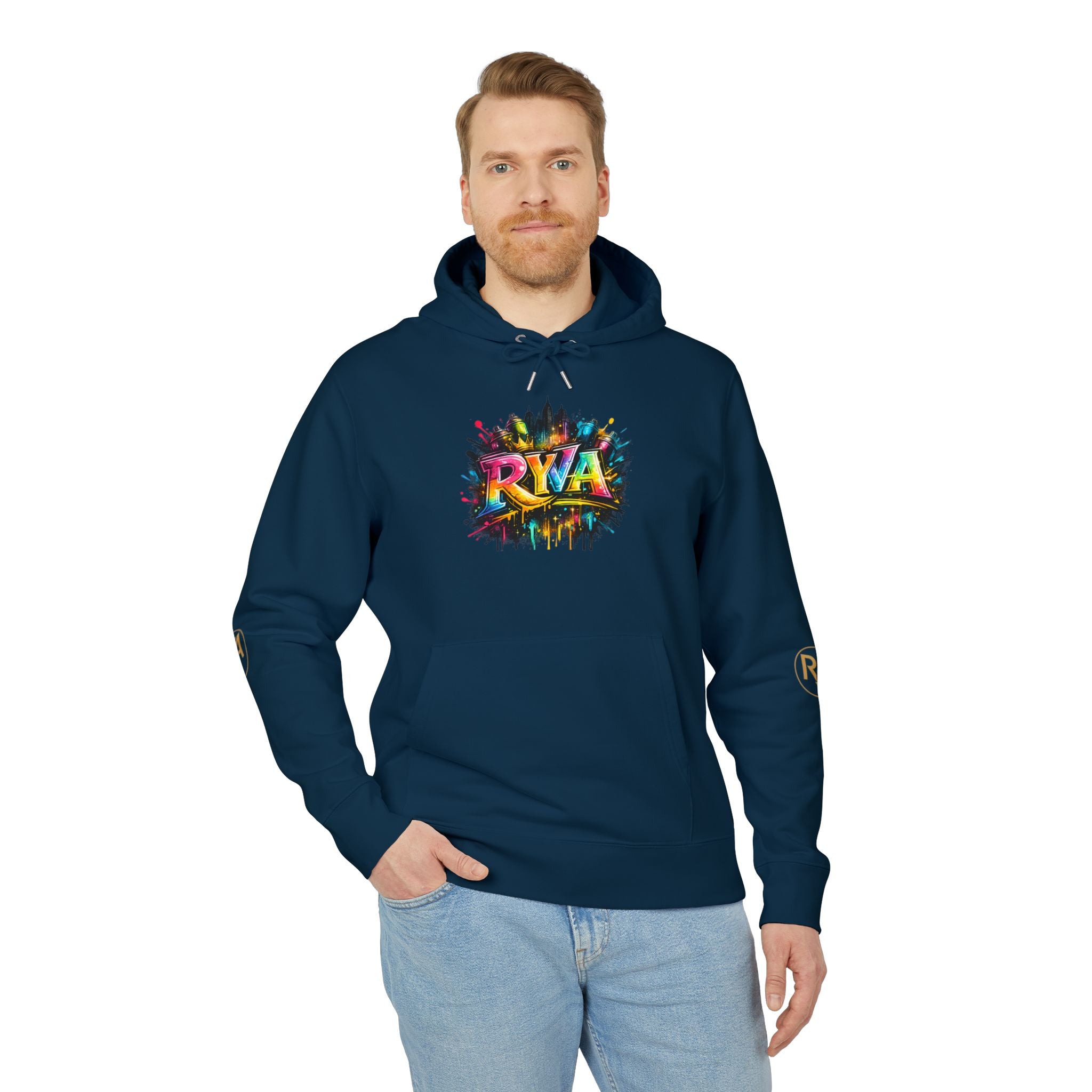 Color Splash RYA Hoodie — Graphic White Pullover with Vibrant Logo