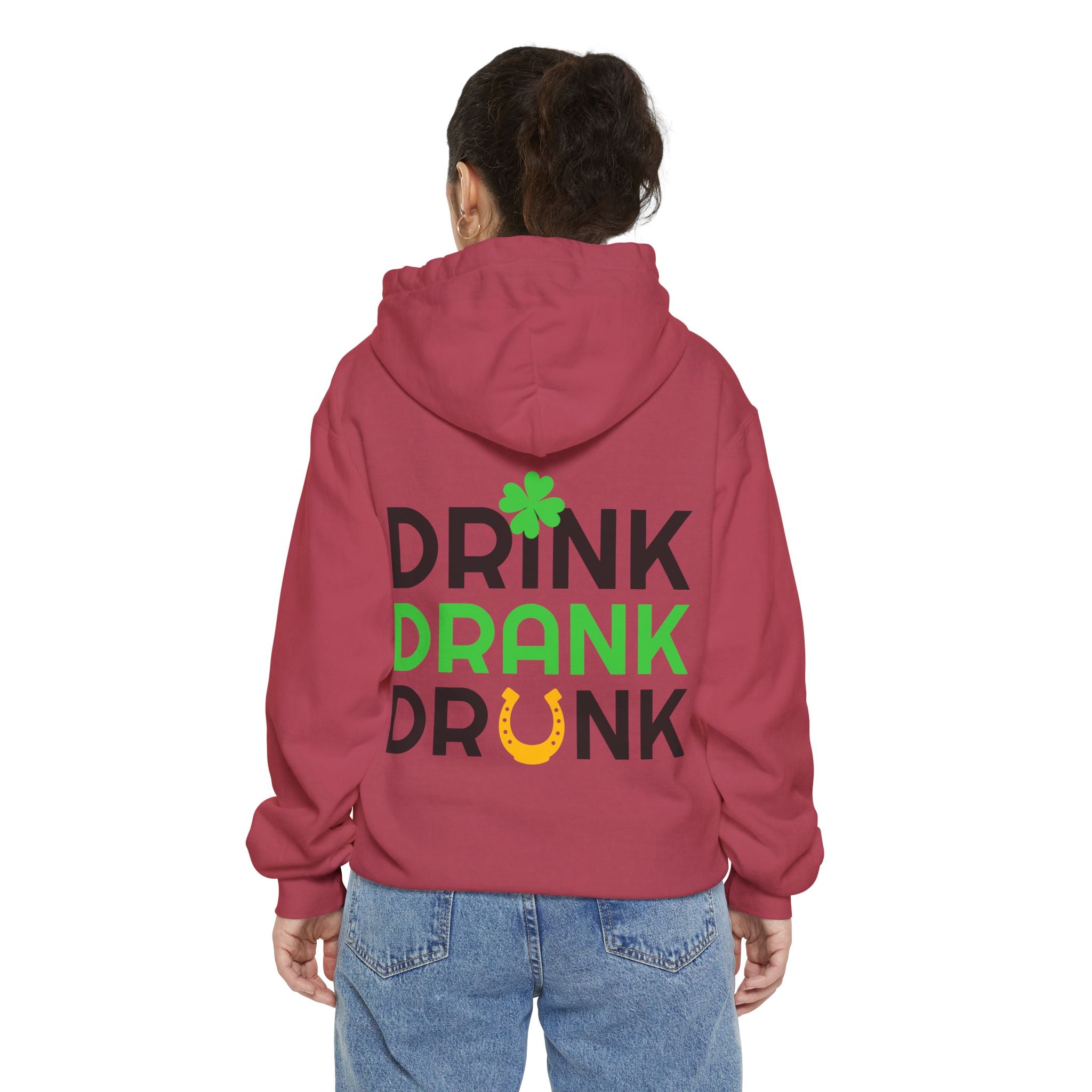 Drink Drank Drunk Hoodie — St. Patrick’s Day Shamrock Party Sweatshirt