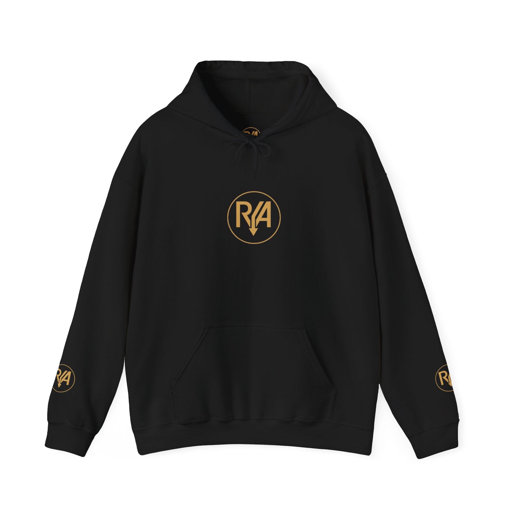 Love Graphic Hoodie — Minimal White Pullover with Gold Logo