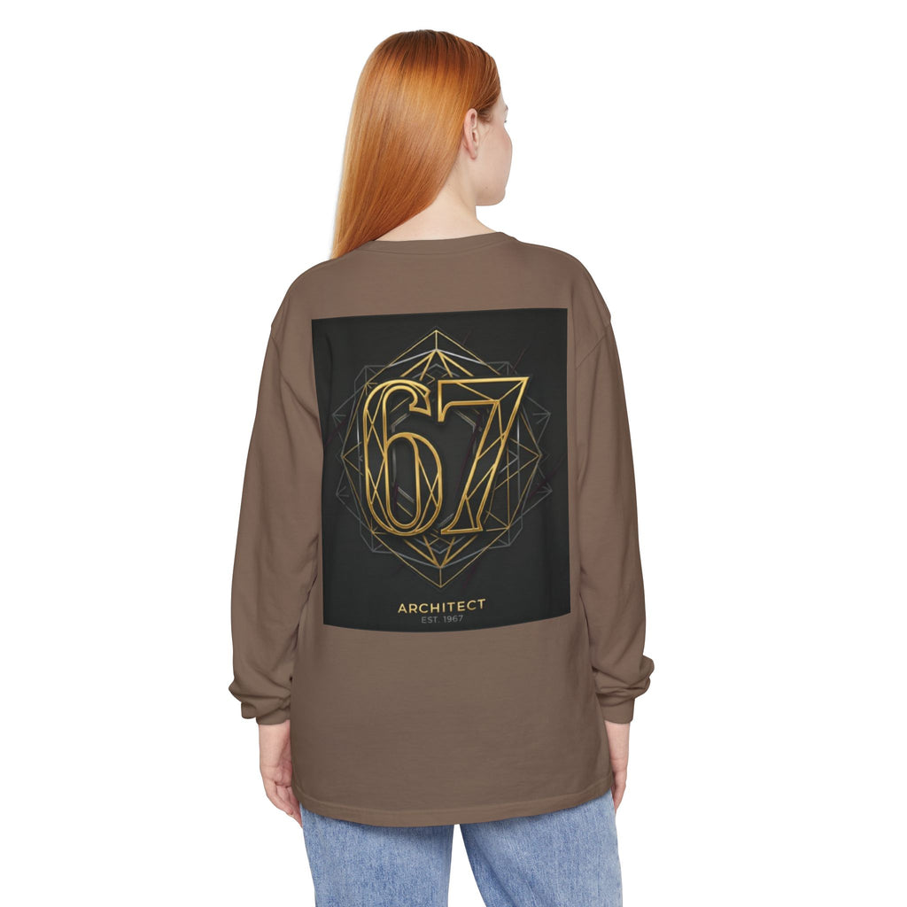 Architect '67' Long Sleeve T‑Shirt — Geometric Gold Back Print