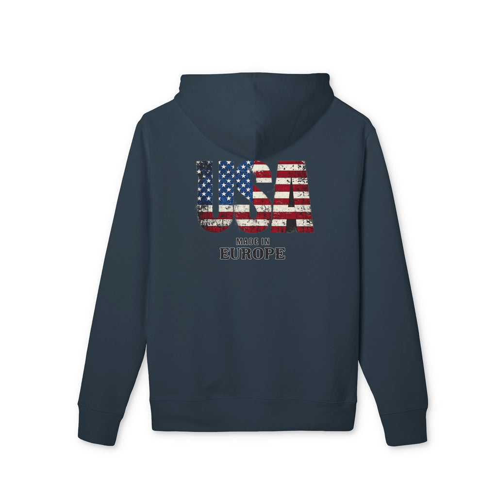 Made in Europe USA Flag Hoodie — Patriotic Graphic Pullover