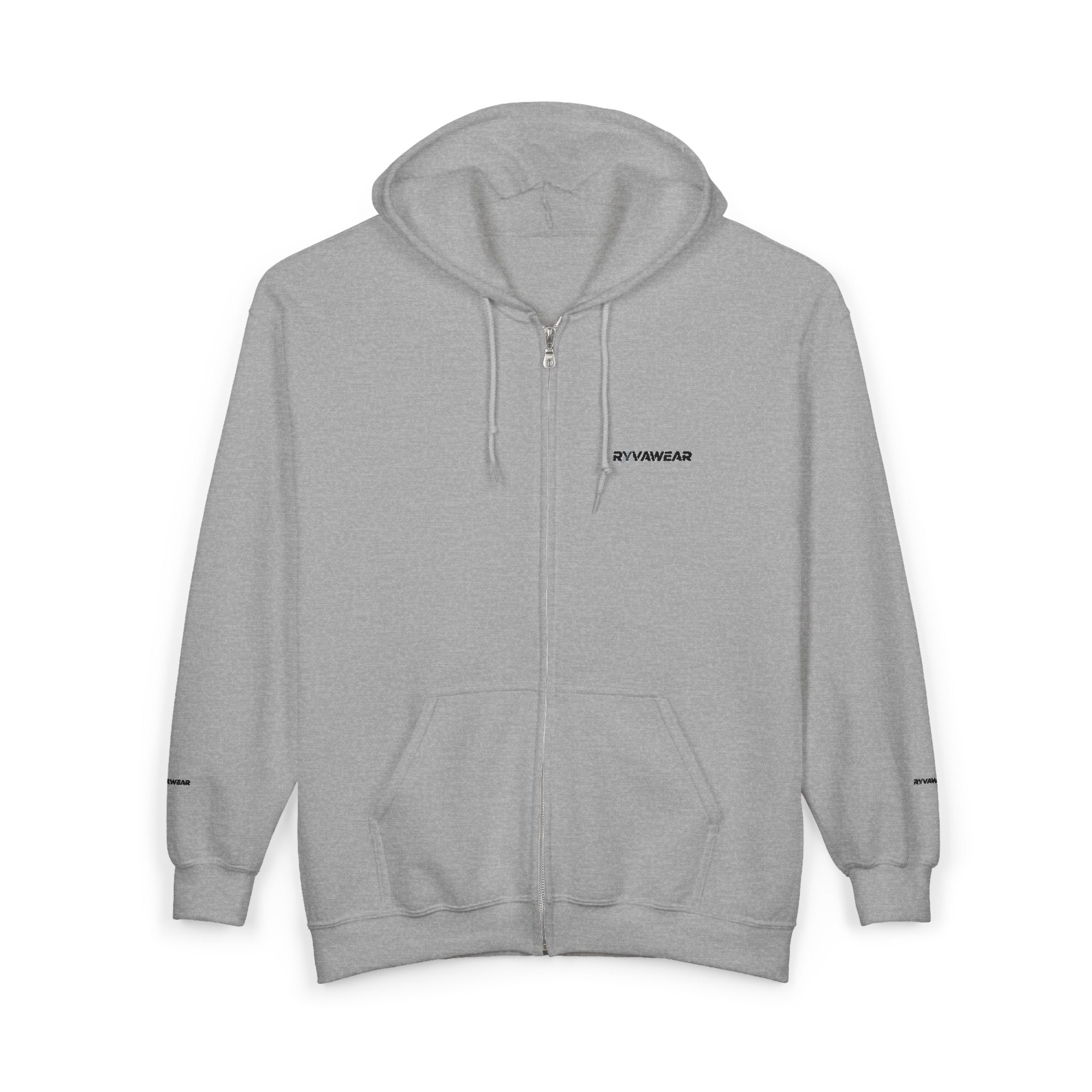 RYVAWEAR Zip Hoodie — Minimal Logo Full-Zip Hooded Sweatshirt