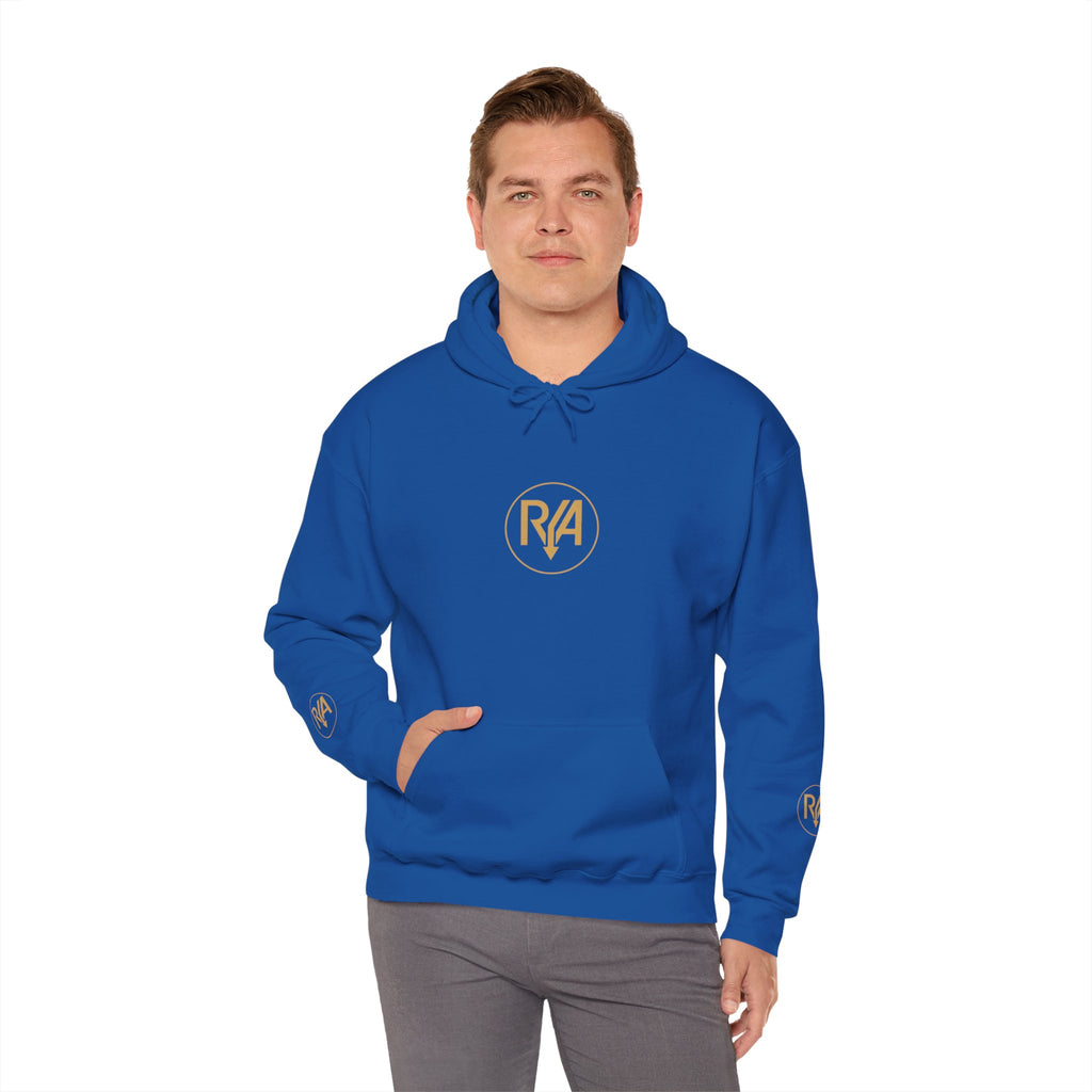 Love Graphic Hoodie — Minimal White Pullover with Gold Logo