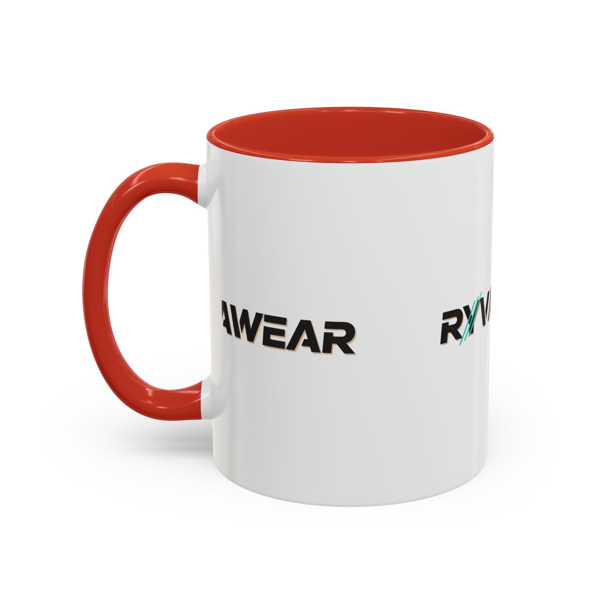 RyvaWear Logo Accent Coffee Mug — Black-Trim Ceramic Coffee Cup (11/15oz)