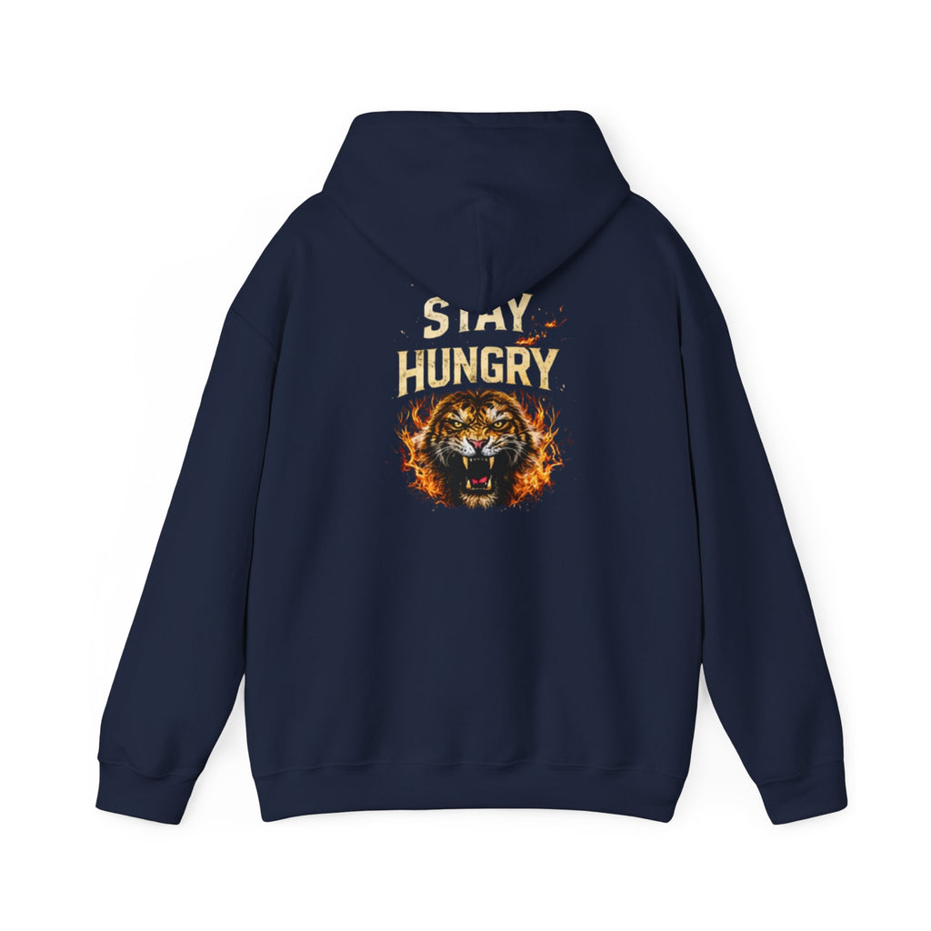 Lion "Stay Hungry" Hoodie – Motivational Graphic Pullover