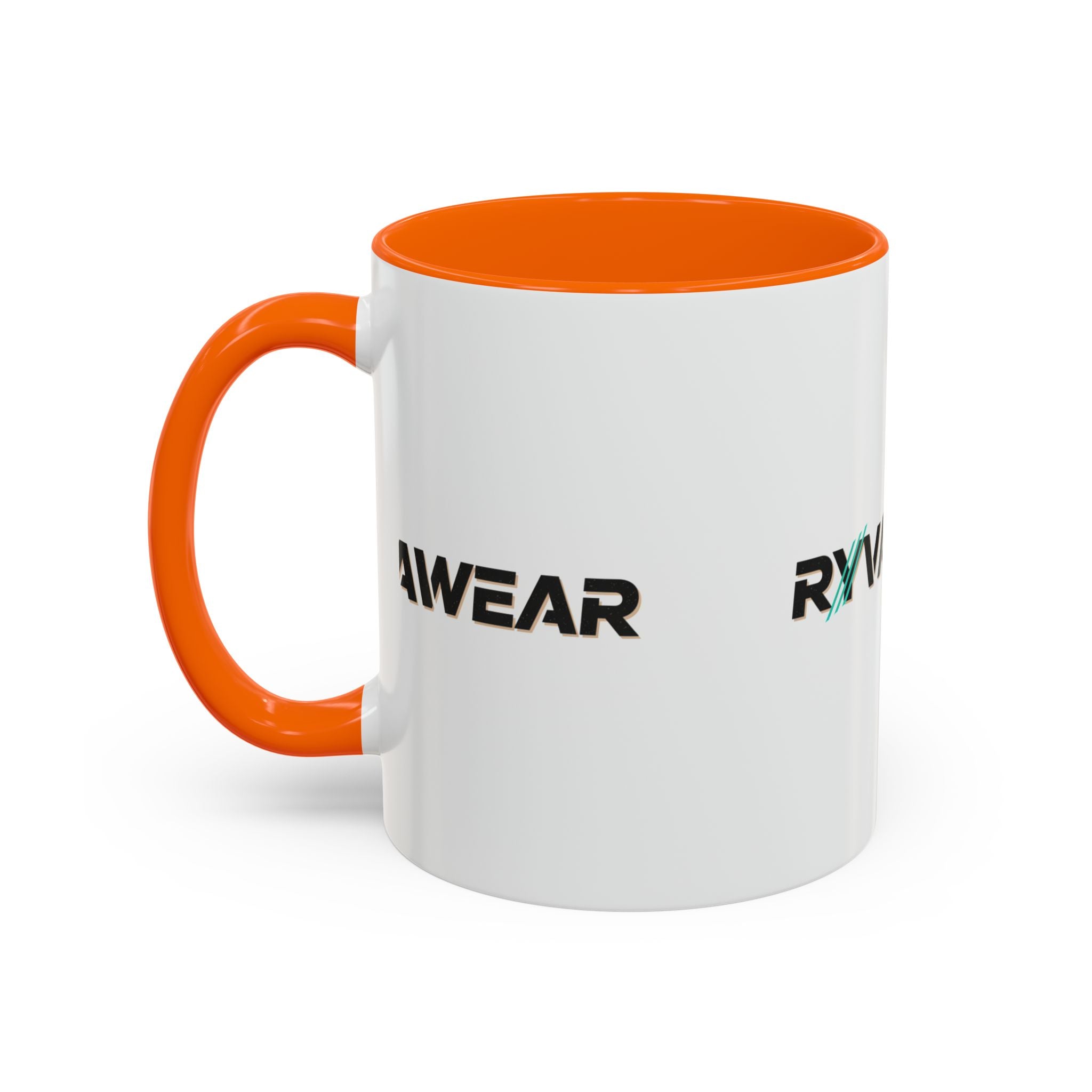 RyvaWear Logo Accent Coffee Mug — Black-Trim Ceramic Coffee Cup (11/15oz)