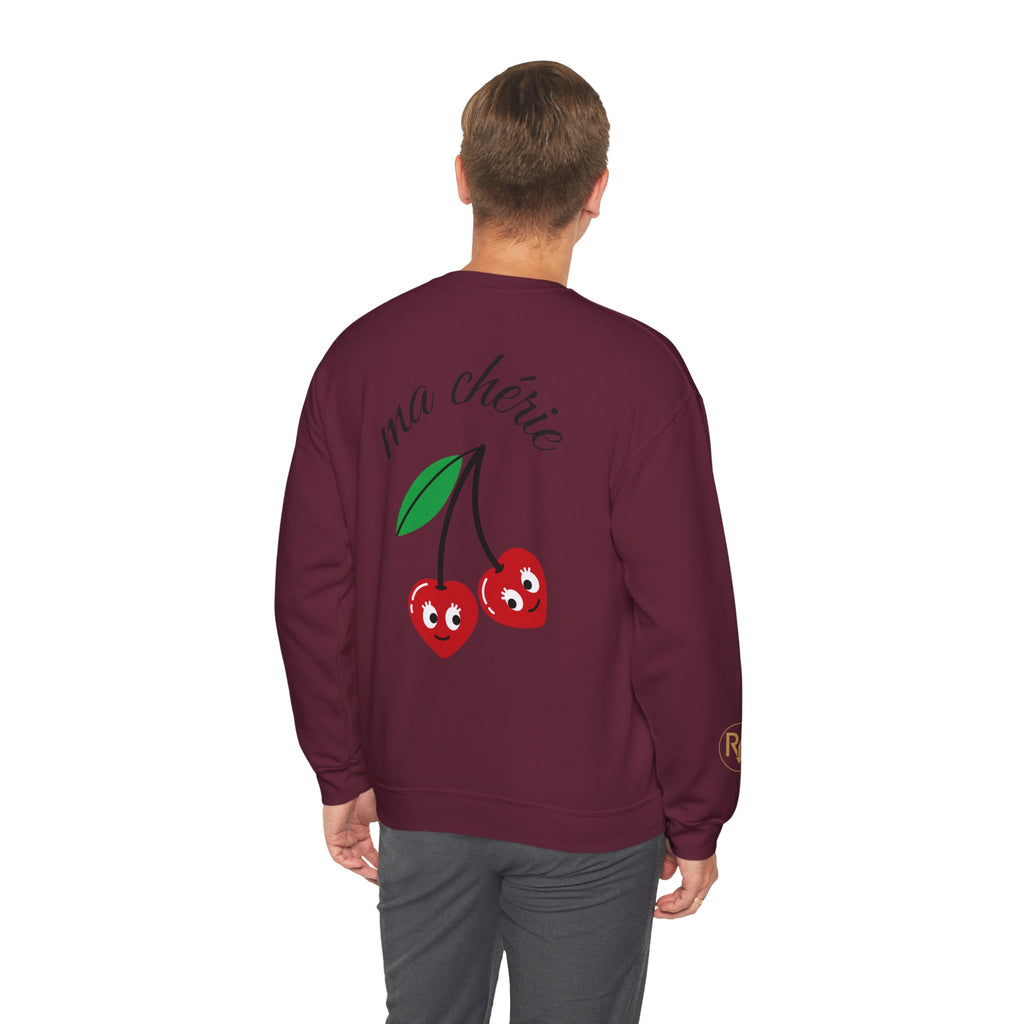Cherry Graphic Sweatshirt — "ma chérie" Cute Vintage-Cherry Crewneck