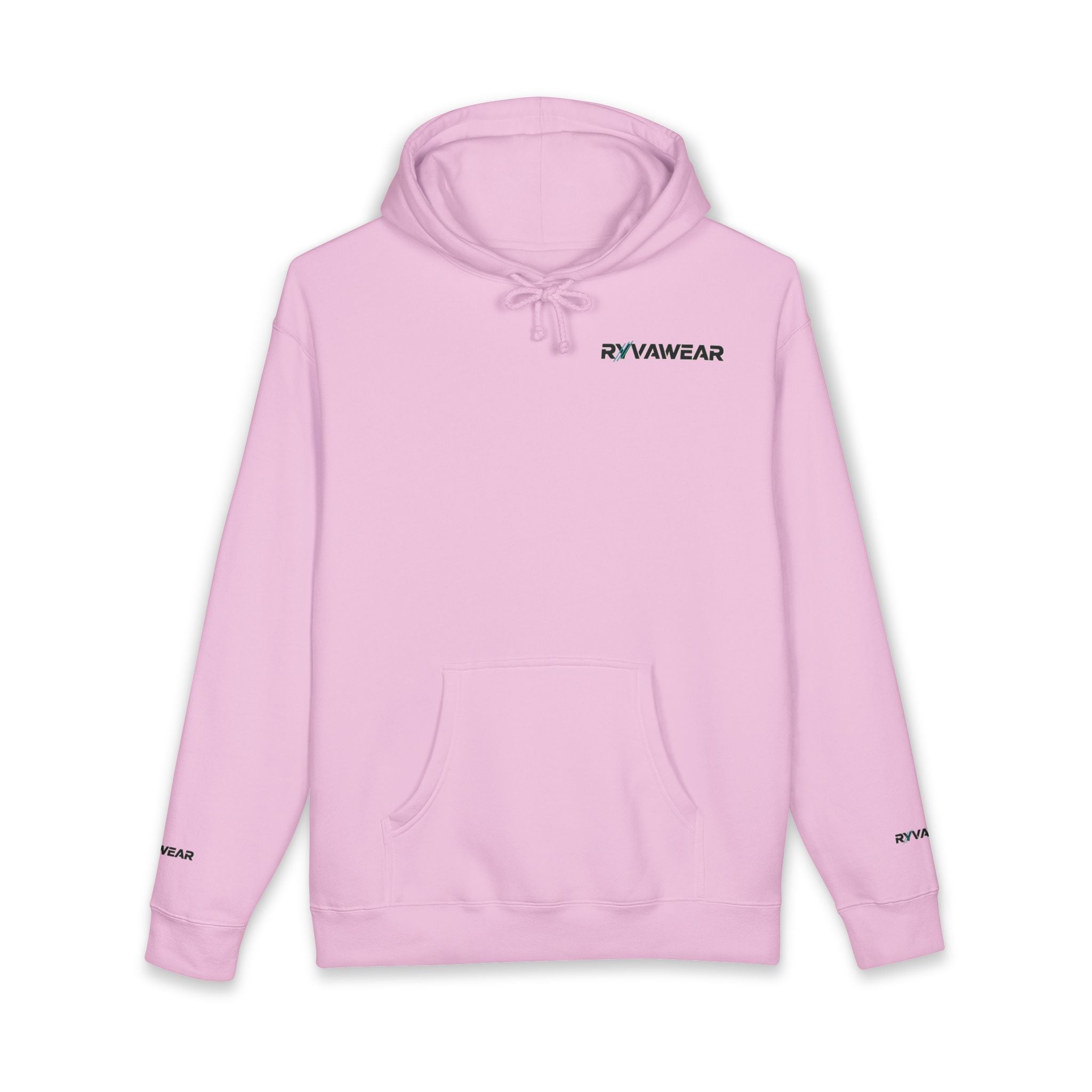 Minimal Logo Hoodie — White "RVNWEAR" Chest & Sleeve Print