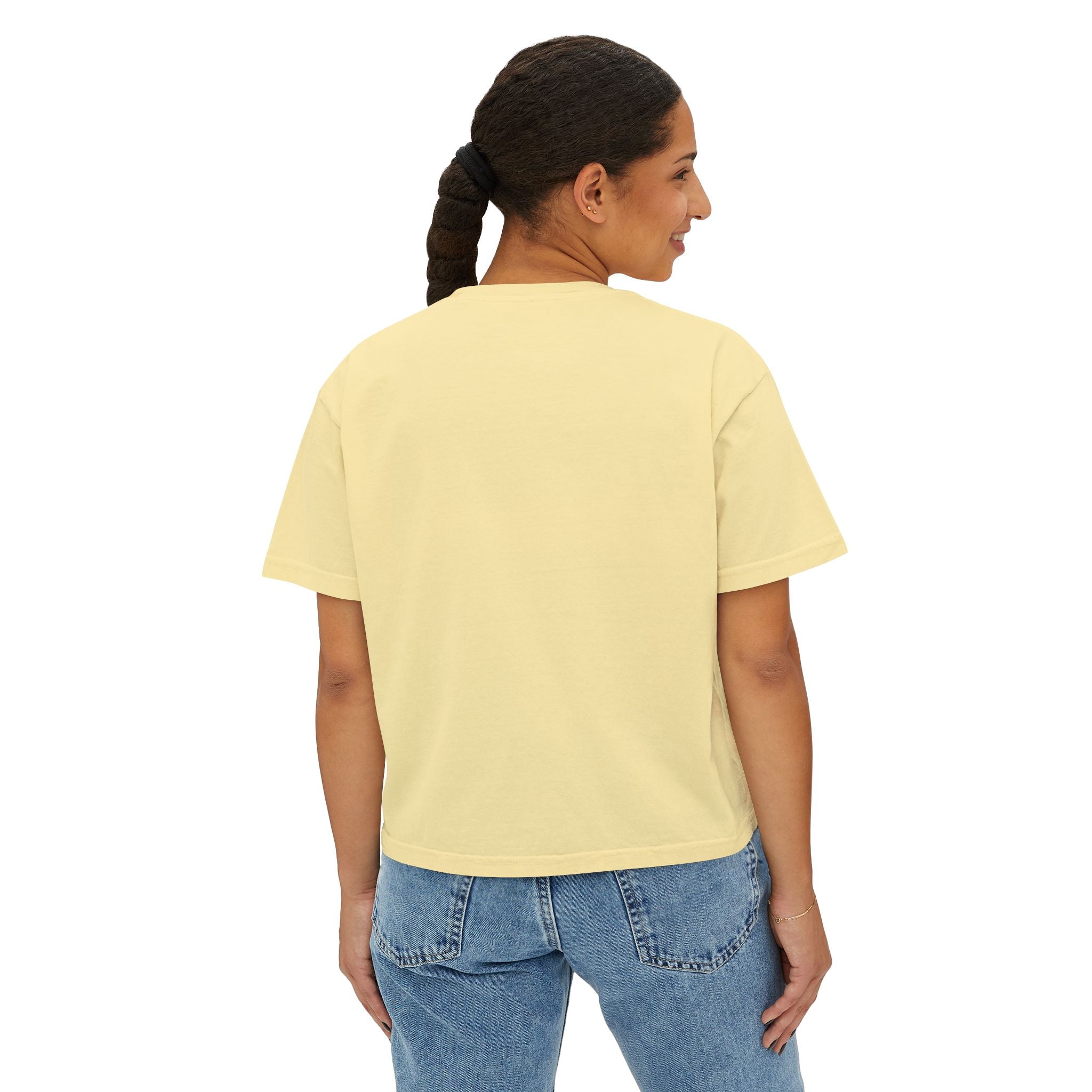 Women's Boxy Tee — Minimal Gold Monogram 'R/A' Chest Logo