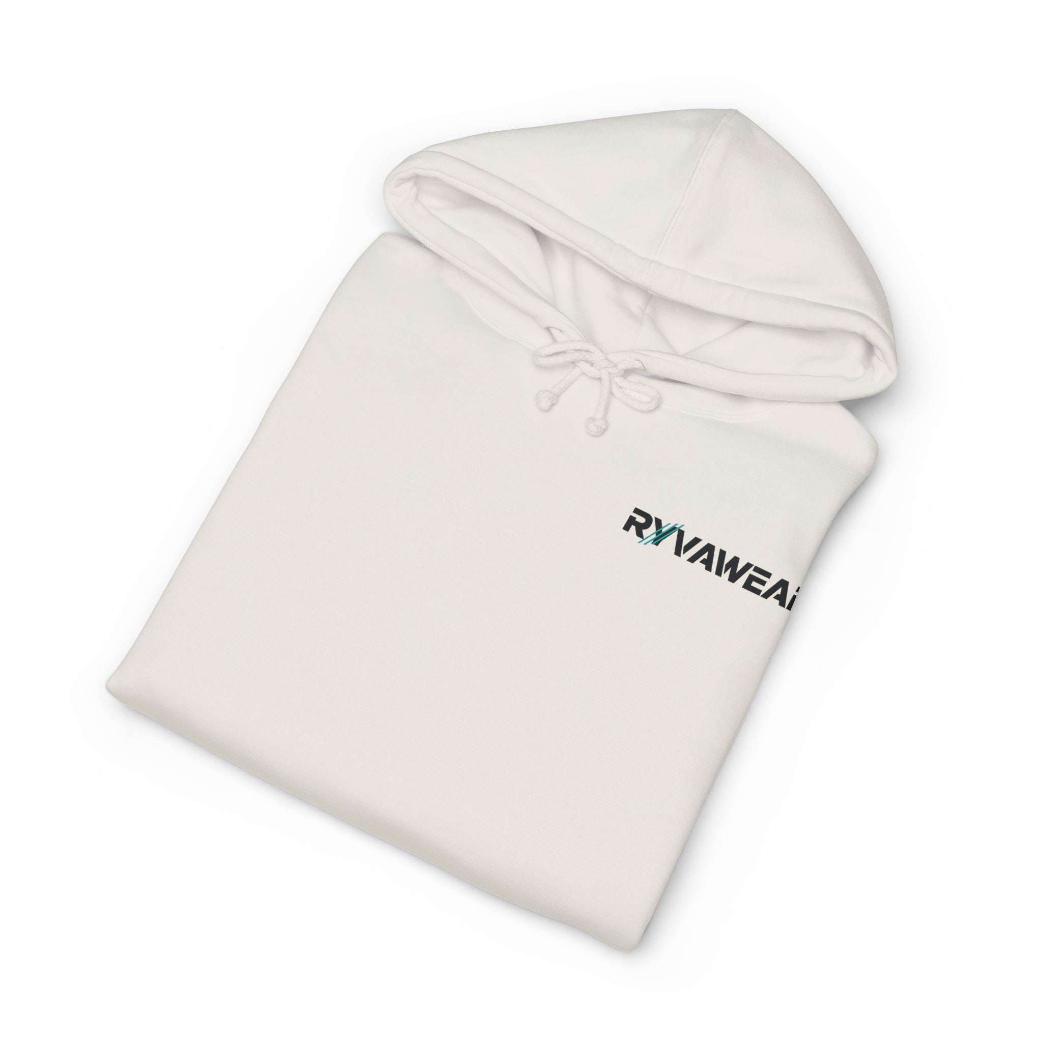 Minimal Logo Hoodie — White "RVNWEAR" Chest & Sleeve Print