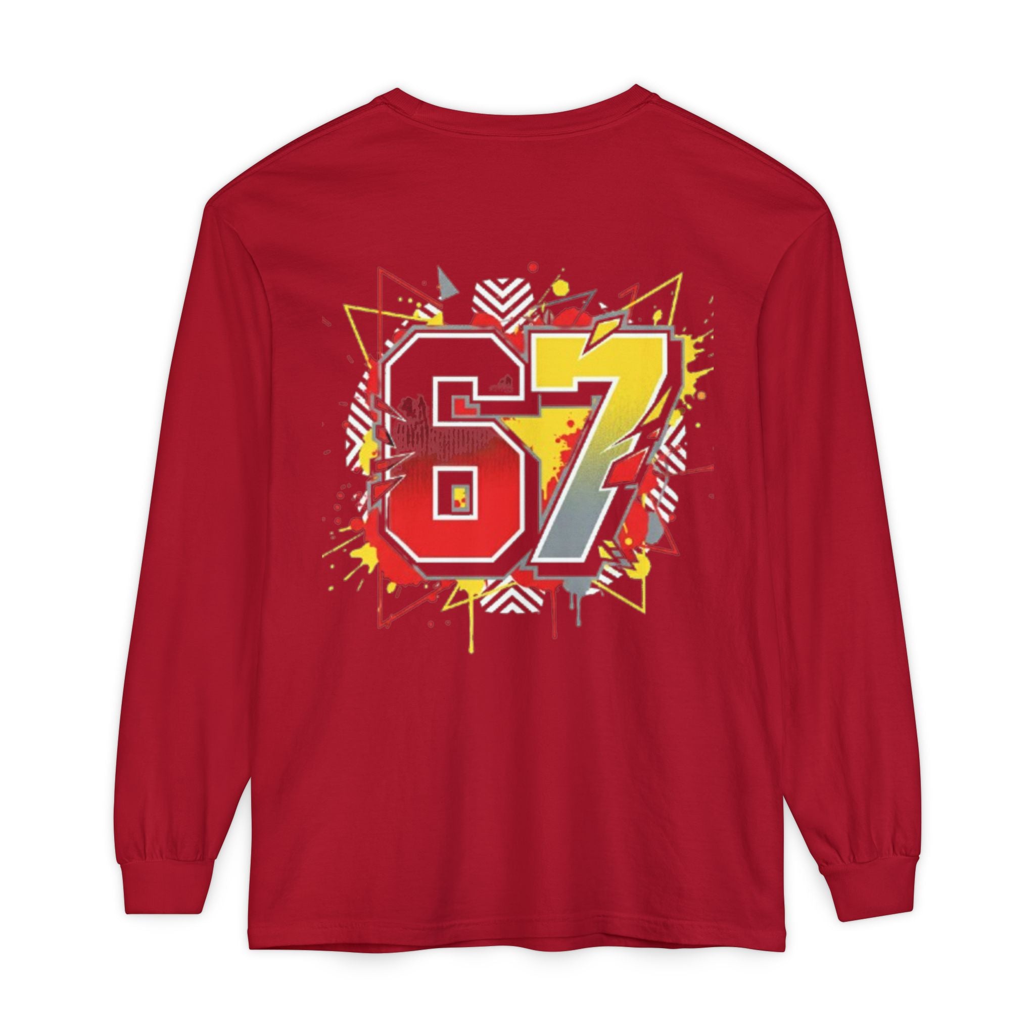 67 Graphic Long Sleeve Tee — Retro Racing Number Back Print