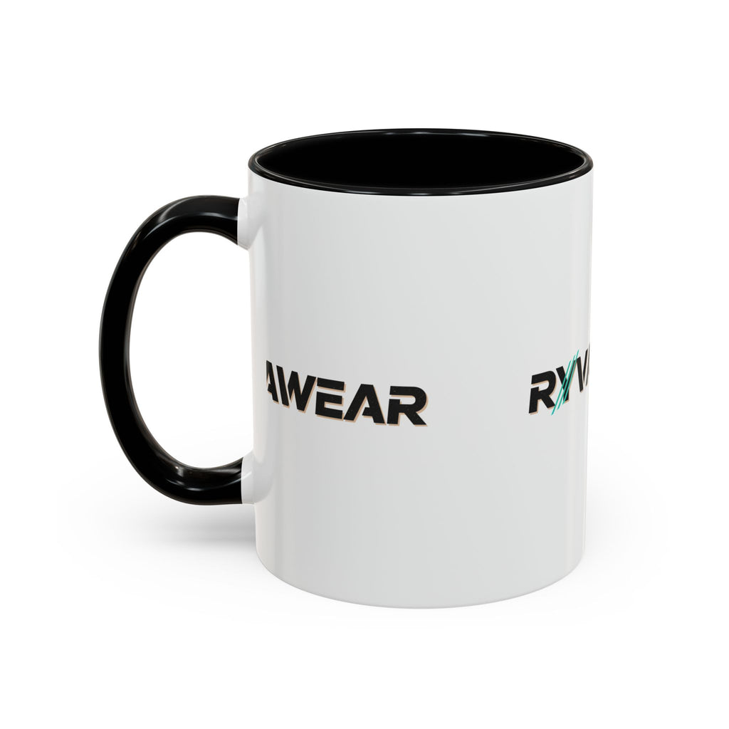 RyvaWear Logo Accent Coffee Mug — Black-Trim Ceramic Coffee Cup (11/15oz)