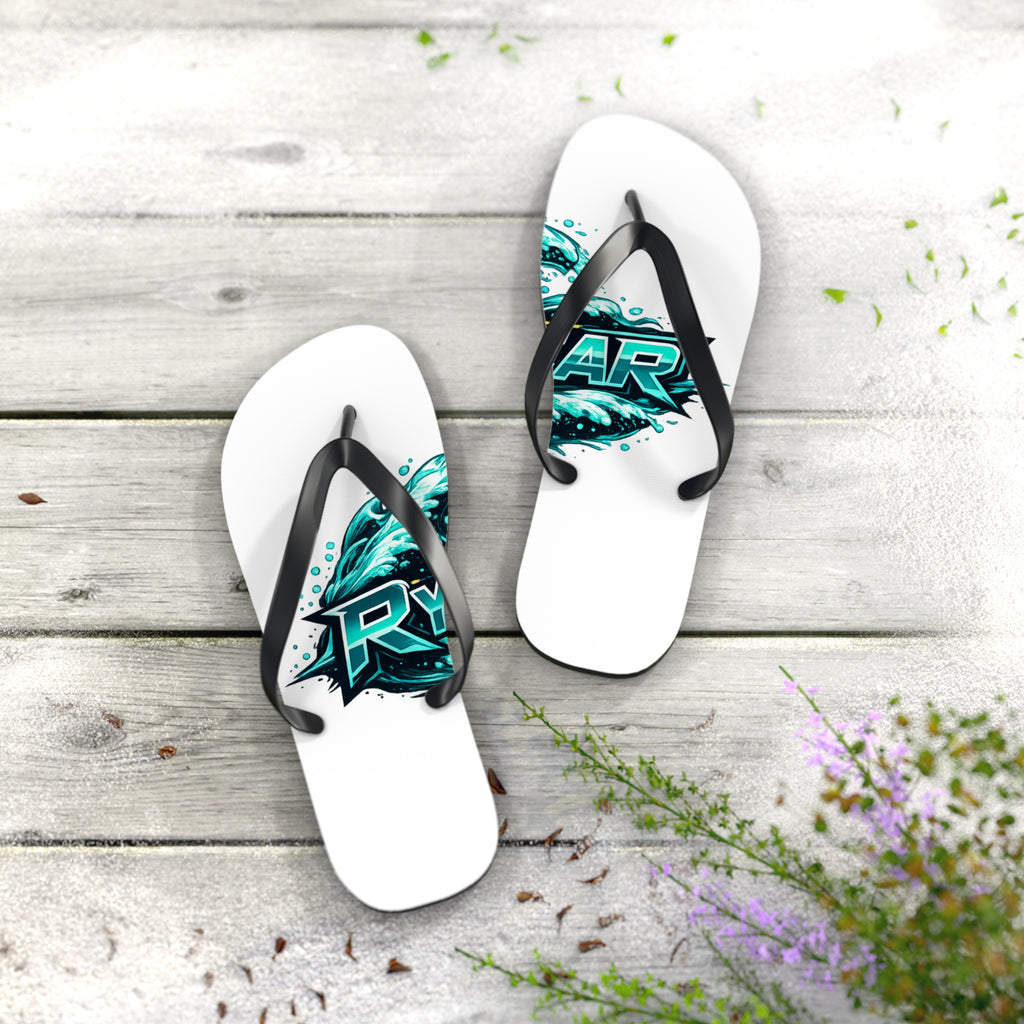Rider Teal Splash Flip Flops — Graphic Beach Sandals