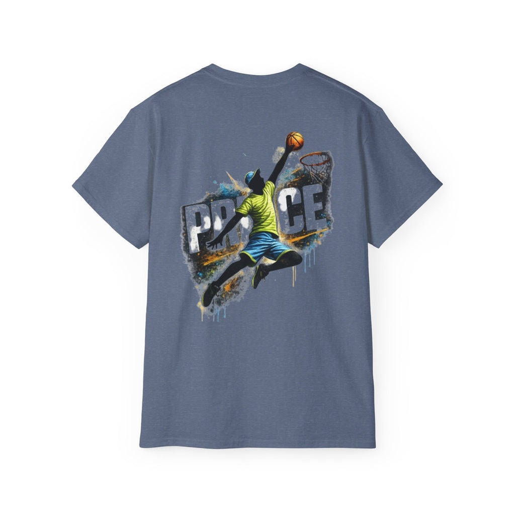 Basketball Player Graphic Tee — 'PRIDE' Back Dunk Design