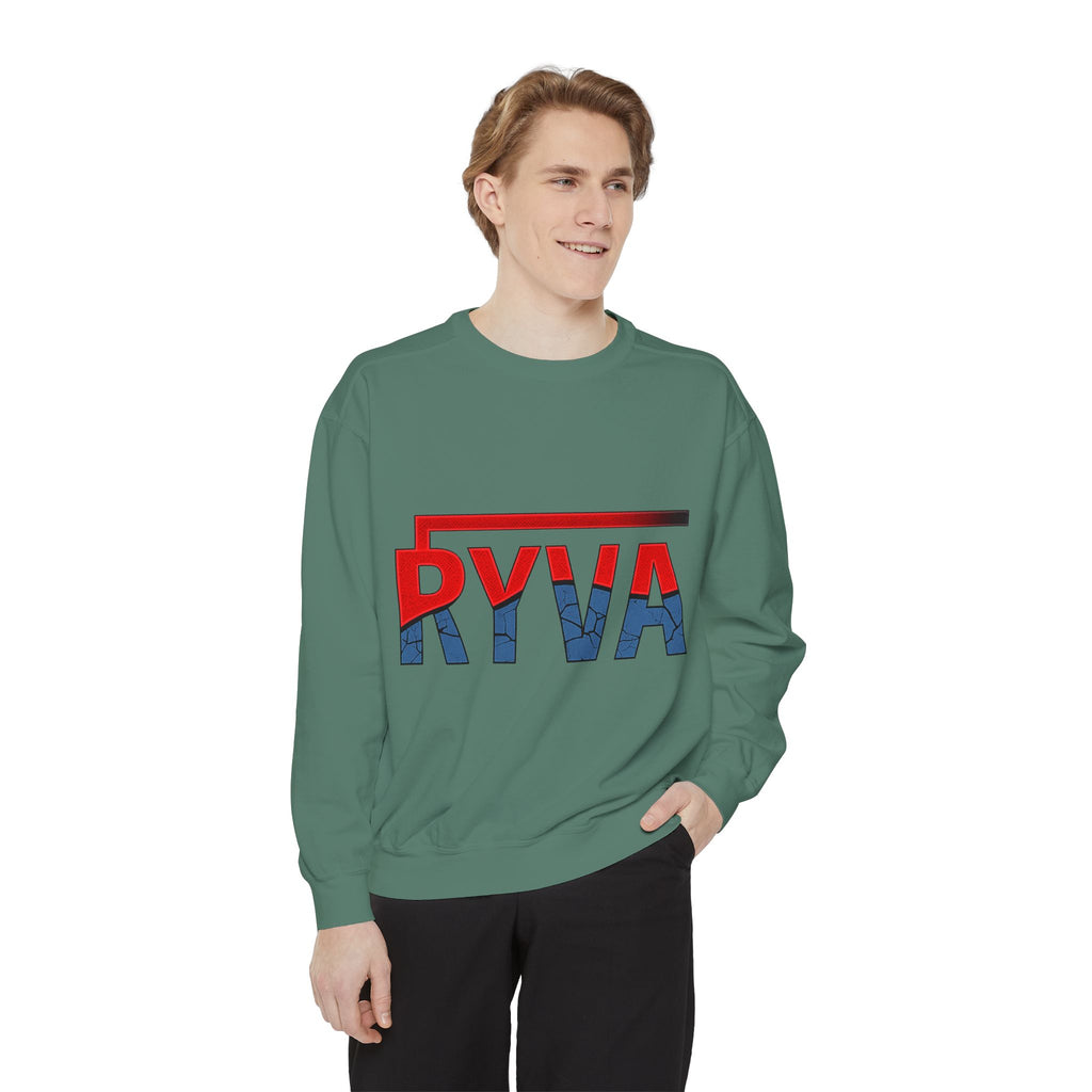 RYVA Logo Sweatshirt — Vintage Red & Blue Graphic Crewneck