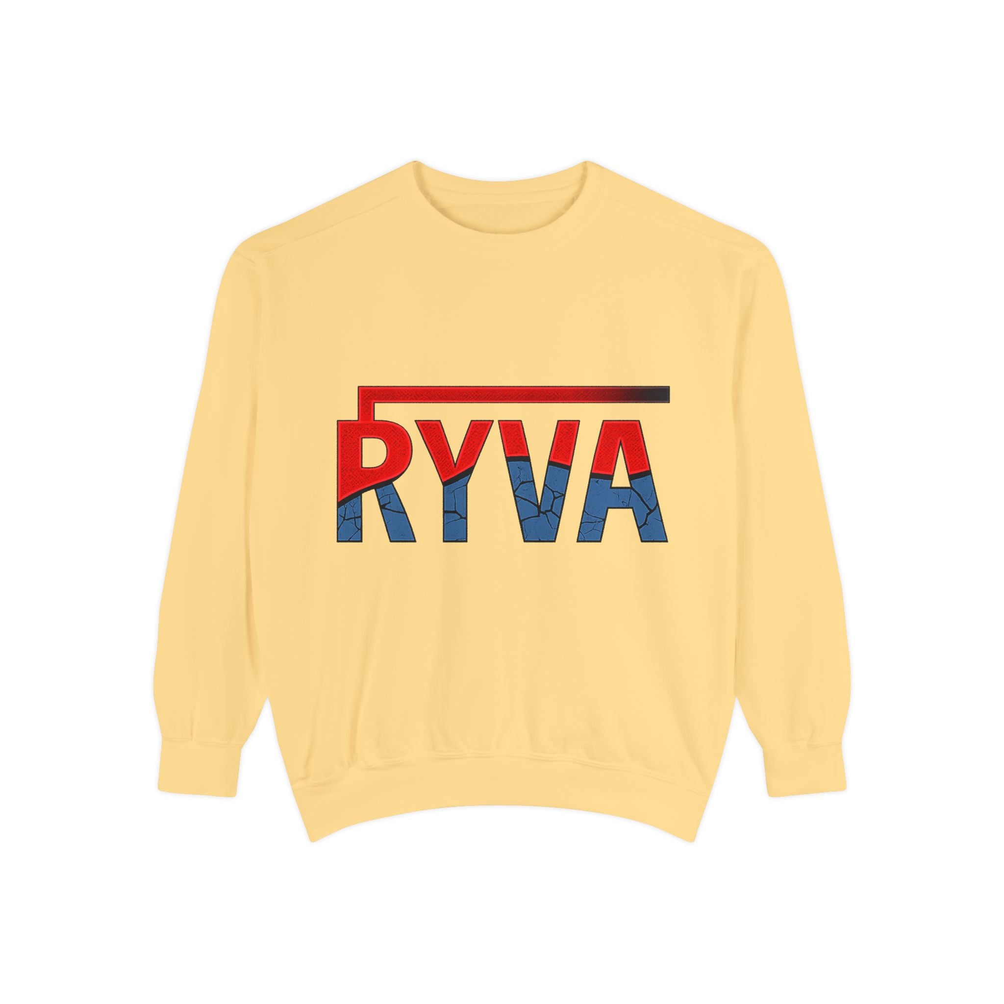 RYVA Logo Sweatshirt — Vintage Red & Blue Graphic Crewneck