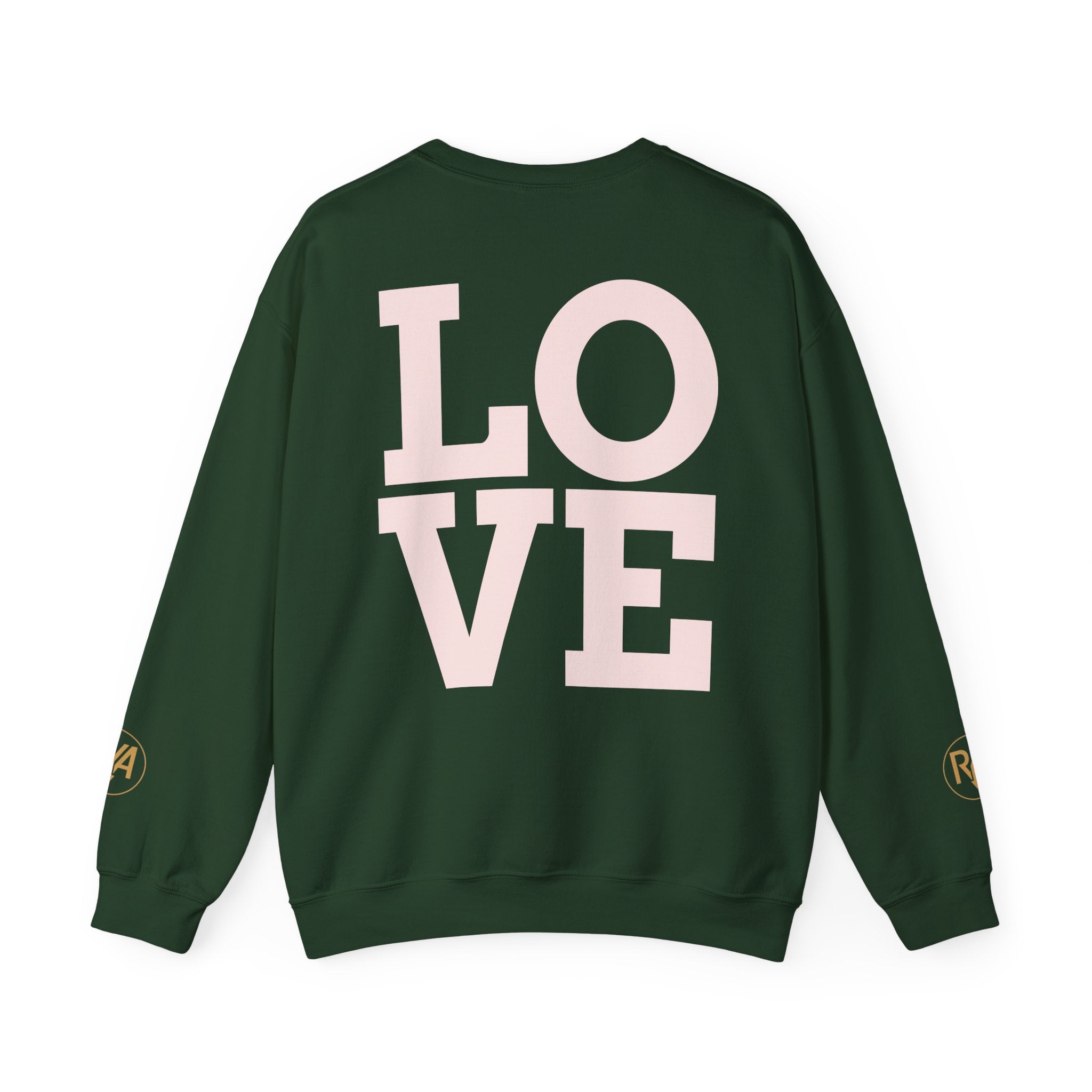Crewneck Sweatshirt - Pink 'LOVE' Back Print with Minimal Logo
