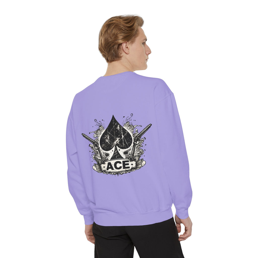 Ace Spade Sweatshirt — Vintage Distressed Card Graphic Crewneck