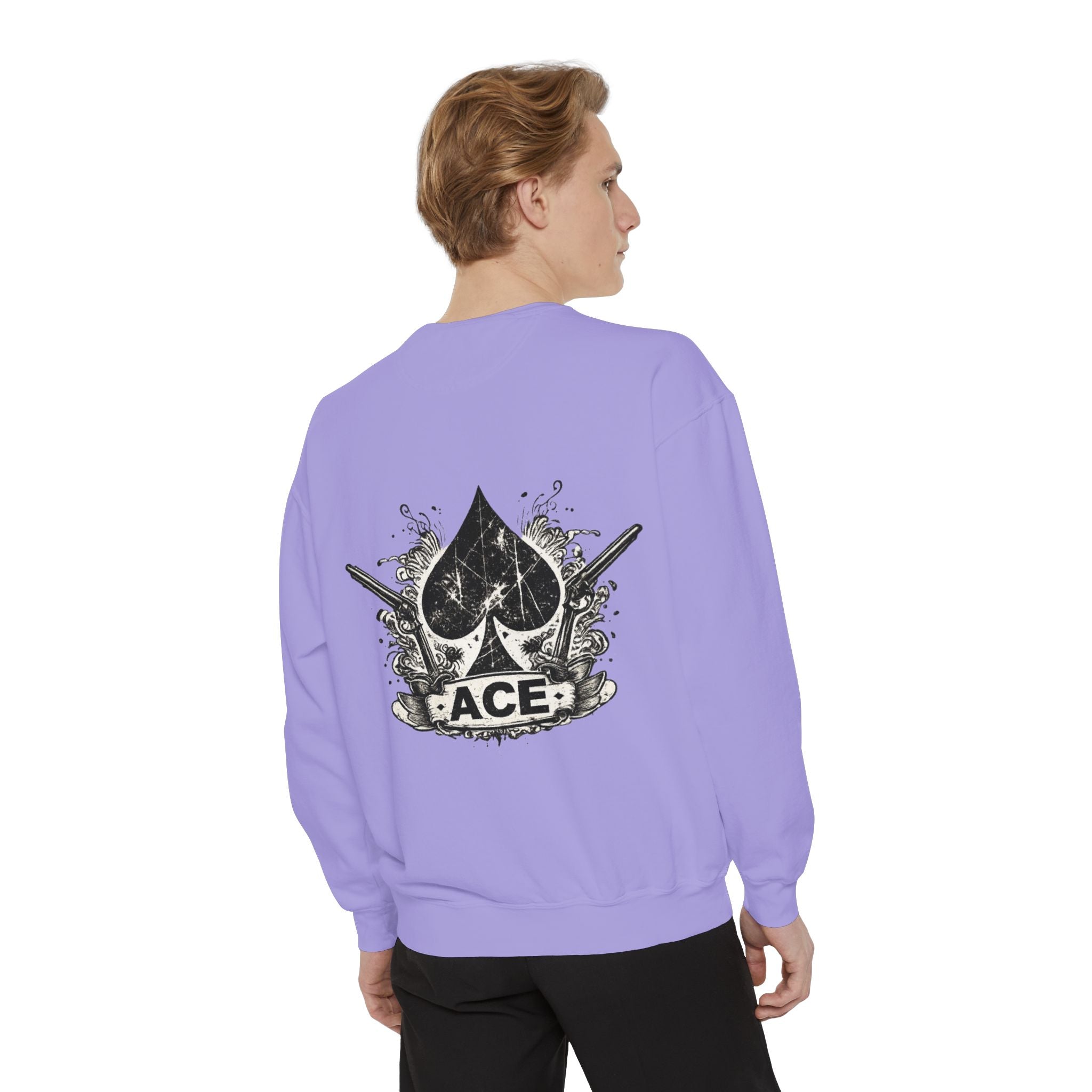 Ace Spade Sweatshirt — Vintage Distressed Card Graphic Crewneck