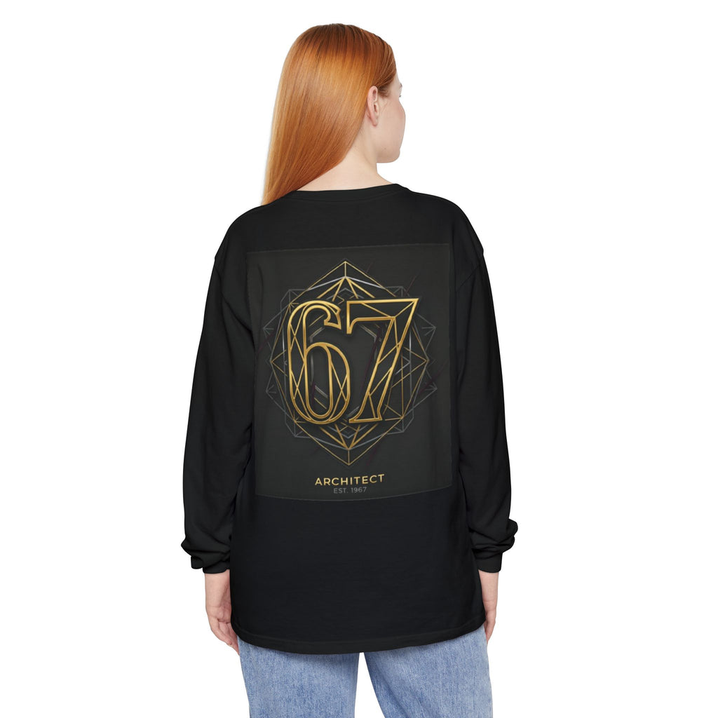 Architect '67' Long Sleeve T‑Shirt — Geometric Gold Back Print