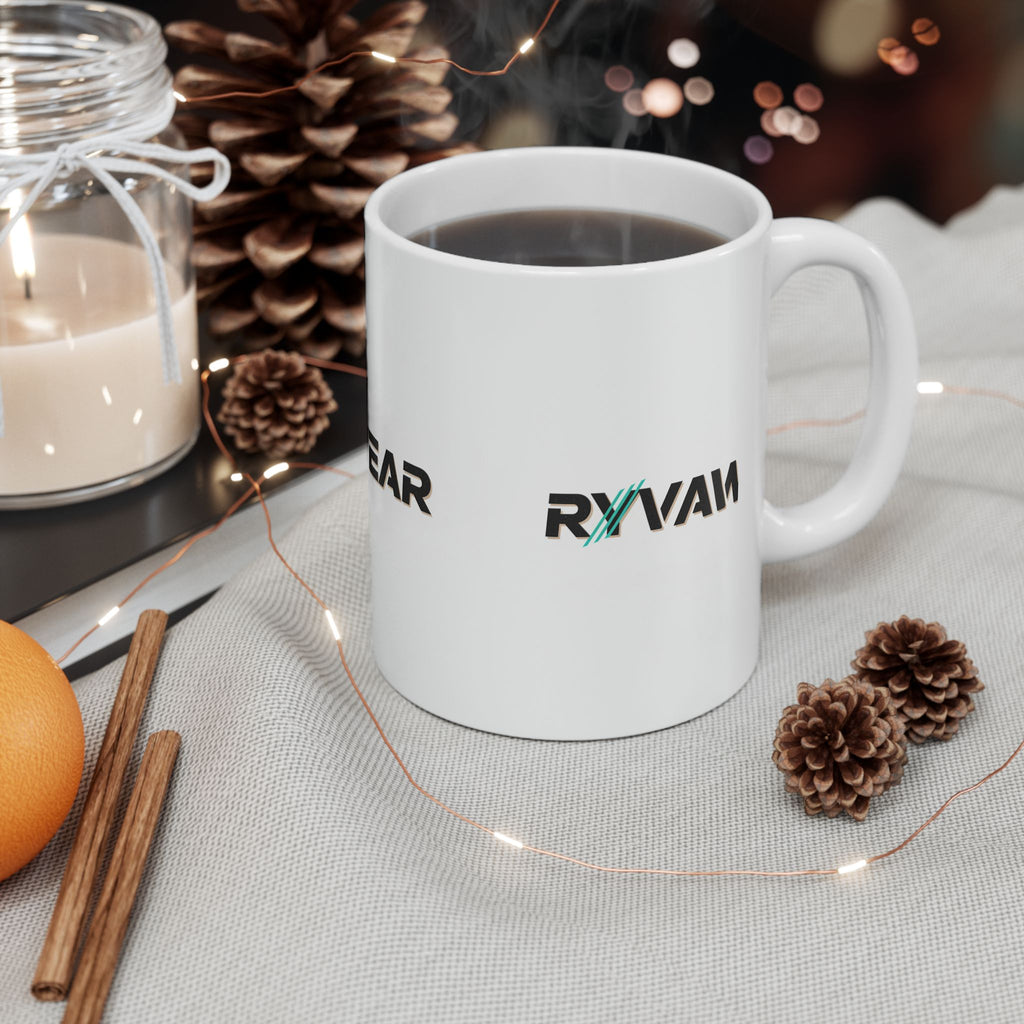 RVVAWEAR Logo Ceramic Mug — Branded Coffee Cup (11oz & 15oz)