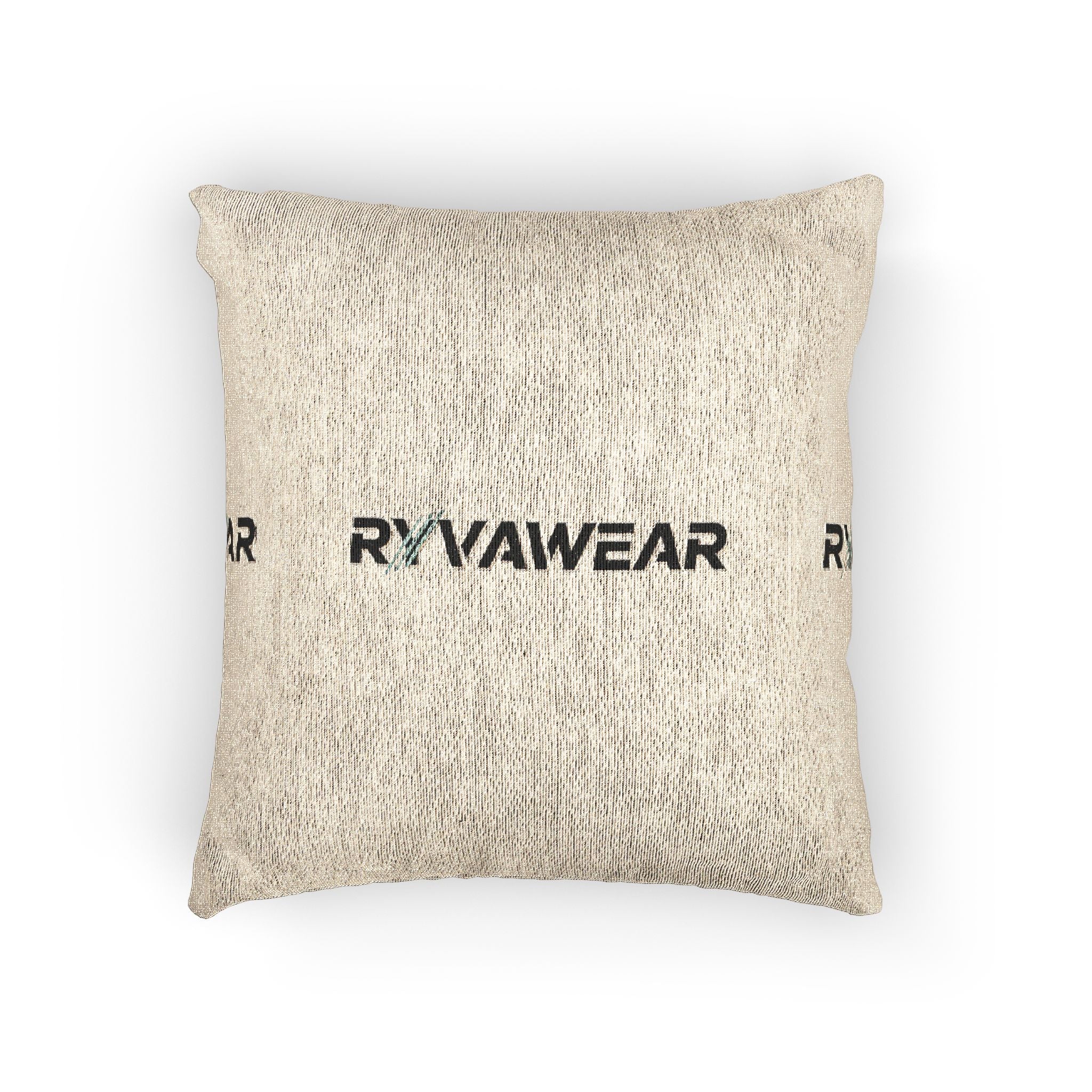 Woven Pillow — Neutral Text Accent Throw Pillow (RYANWEAR)